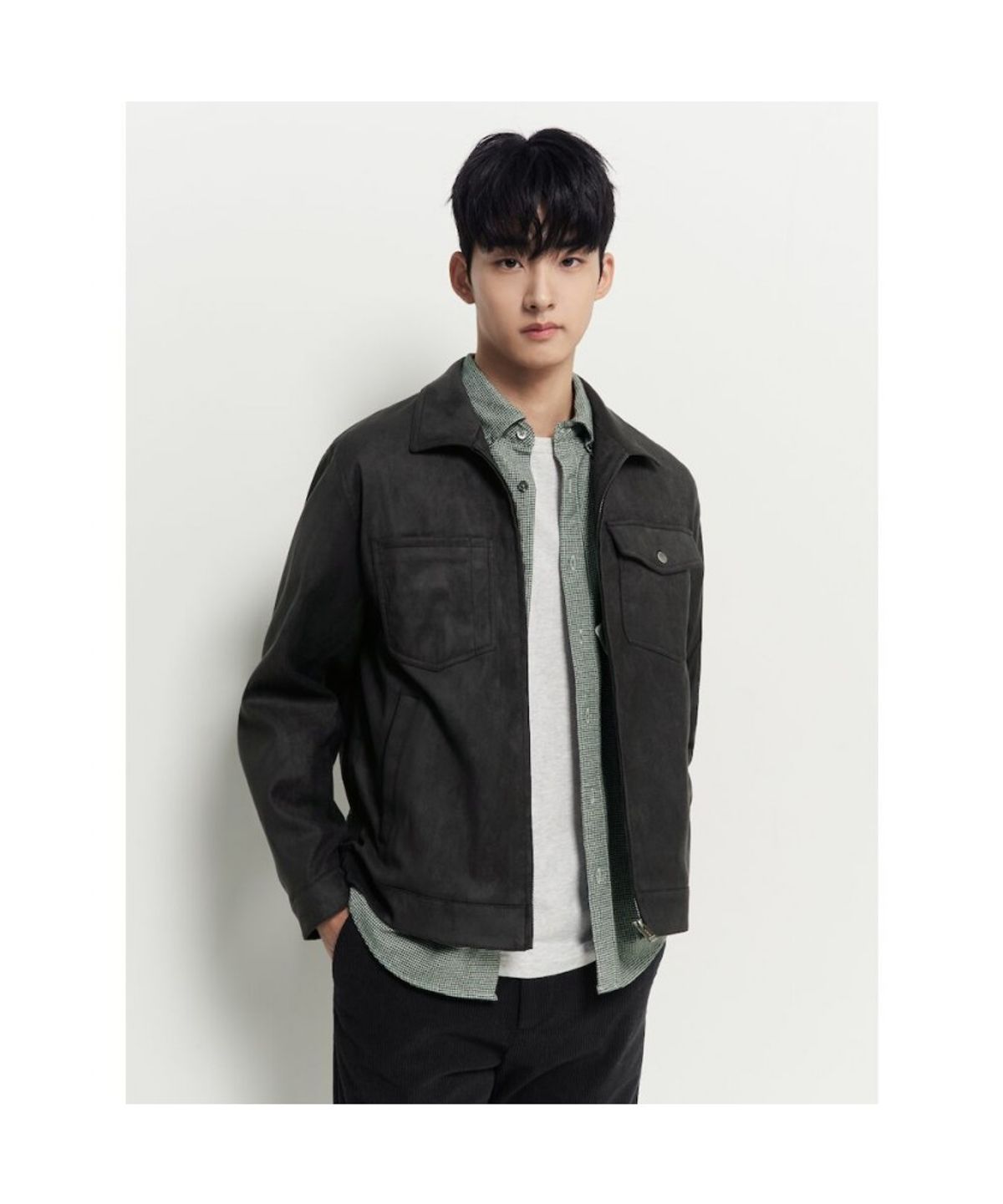 빈폴 멘(BEANPOLE MEN) 페이크 스웨이드 트러커  블랙