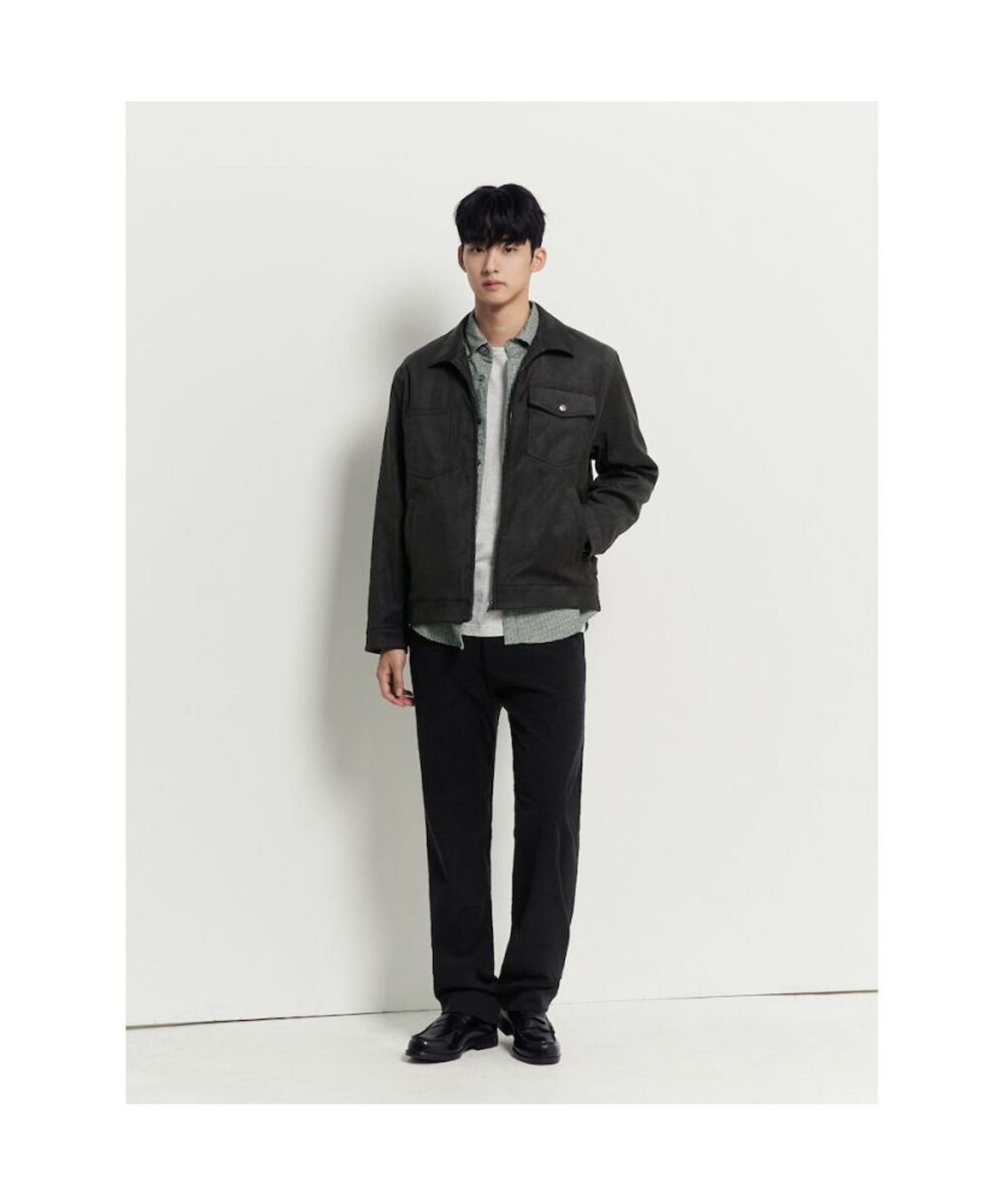 빈폴 멘(BEANPOLE MEN) 페이크 스웨이드 트러커  블랙
