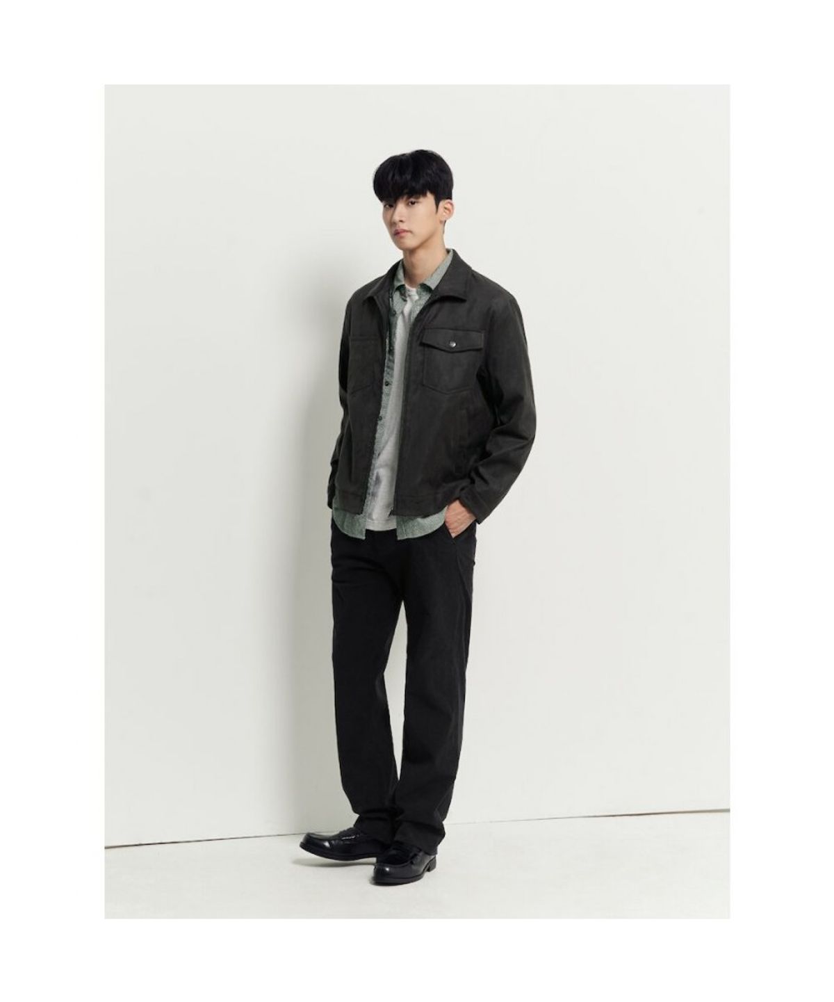 빈폴 멘(BEANPOLE MEN) 페이크 스웨이드 트러커  블랙