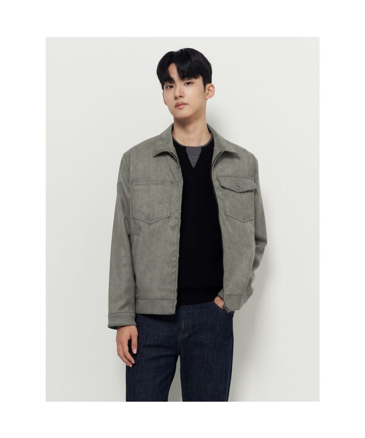 빈폴 멘(BEANPOLE MEN) 페이크 스웨이드 트러커  카키
