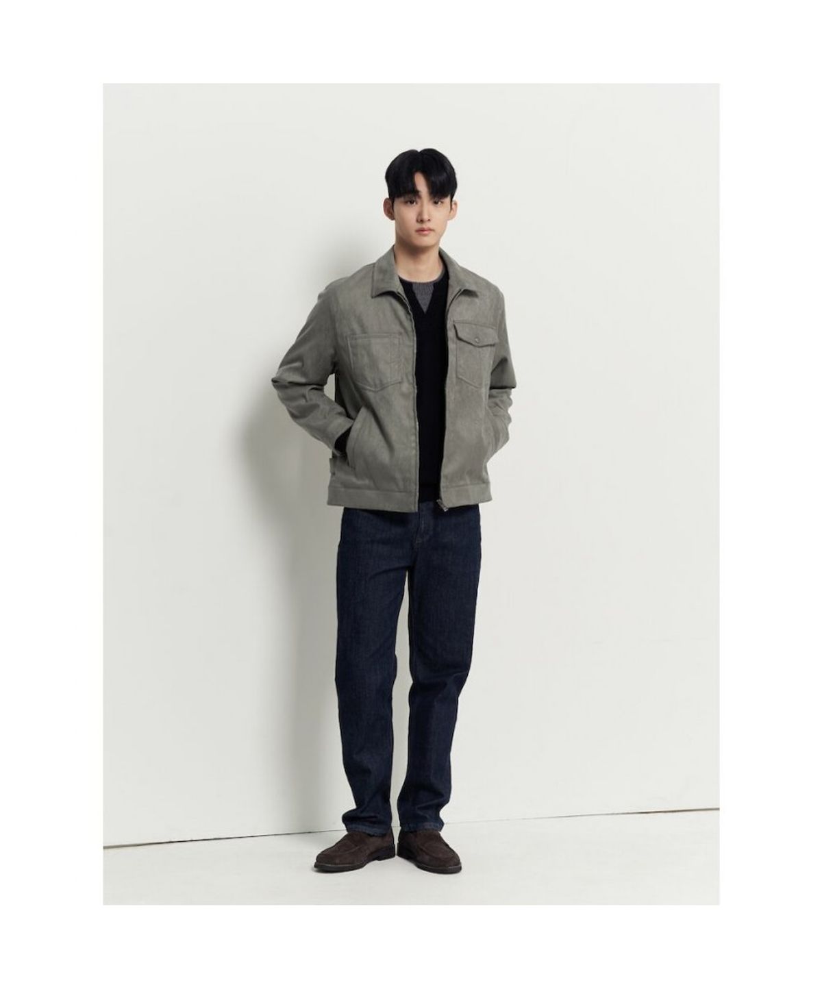 빈폴 멘(BEANPOLE MEN) 페이크 스웨이드 트러커  카키