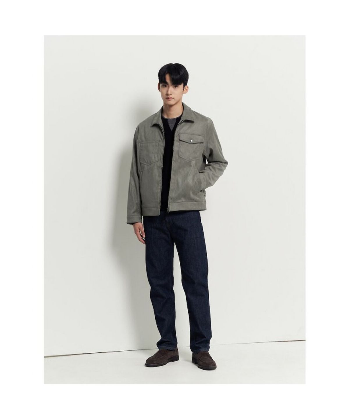 빈폴 멘(BEANPOLE MEN) 페이크 스웨이드 트러커  카키