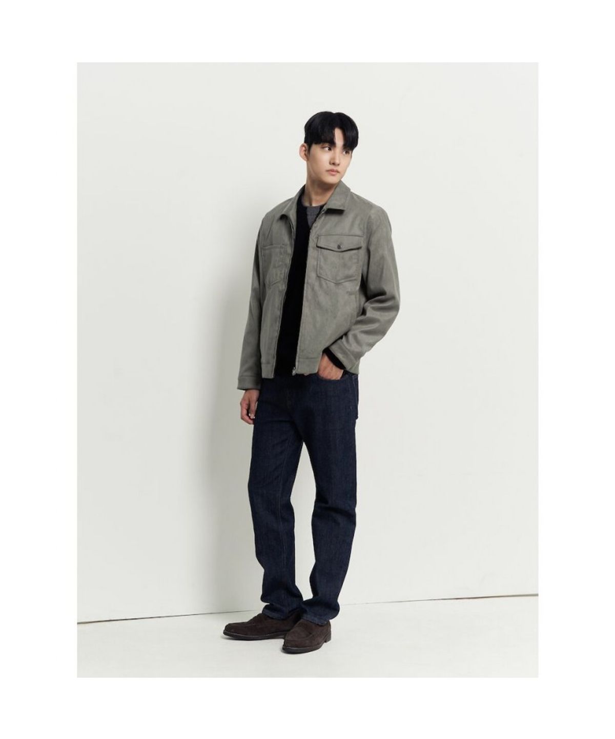 빈폴 멘(BEANPOLE MEN) 페이크 스웨이드 트러커  카키
