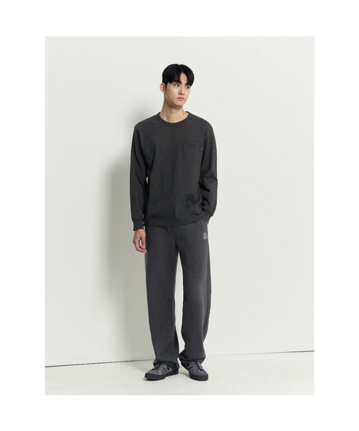 빈폴 멘(BEANPOLE MEN) 헤리티지 긴소매 라운드 티셔츠  애쉬