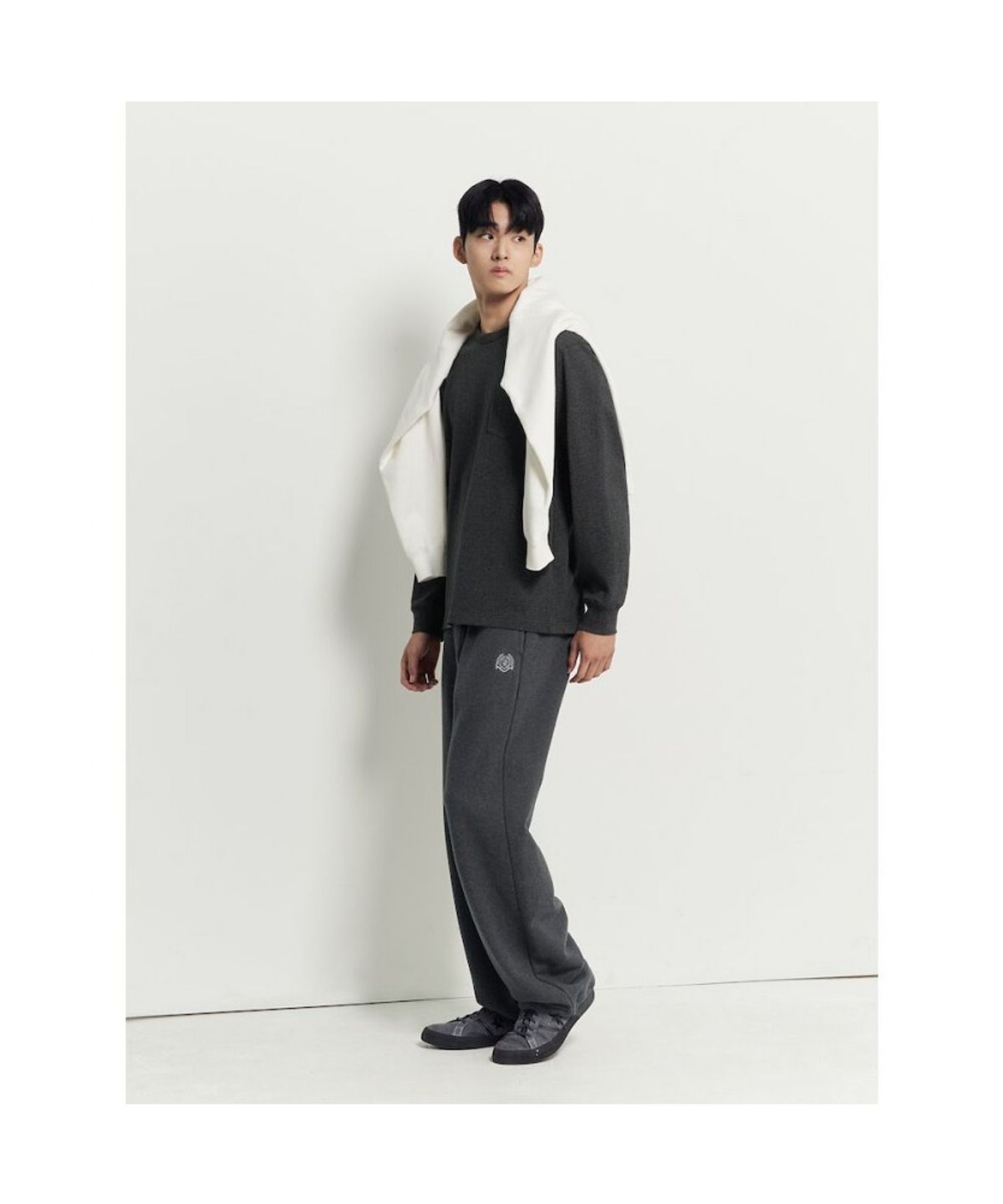빈폴 멘(BEANPOLE MEN) 헤리티지 긴소매 라운드 티셔츠  애쉬