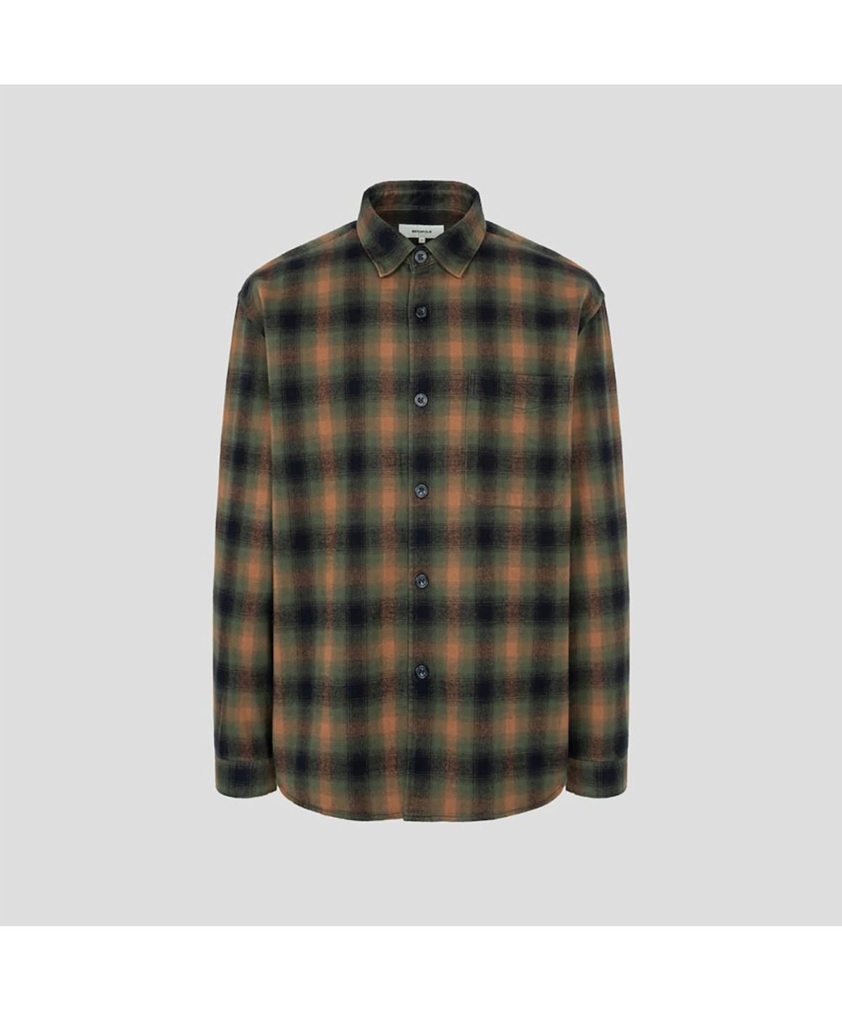 빈폴 멘(BEANPOLE MEN) 옴브레 체크 아우터형 셔츠  머스타드