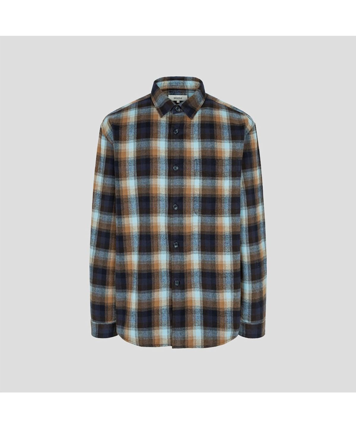 빈폴 멘(BEANPOLE MEN) 옴브레 체크 아우터형 셔츠  스카이 블루