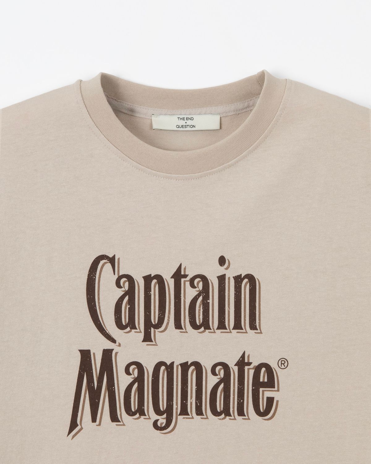 디앤드퀘스천(THEENDQUESTION) Organic cotton printed T-shirt / BEIGE