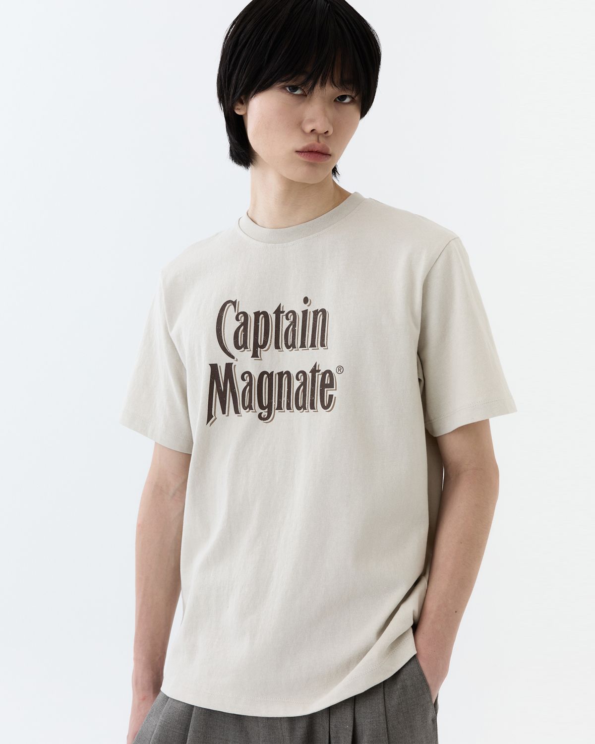 디앤드퀘스천(THEENDQUESTION) Organic cotton printed T-shirt / BEIGE