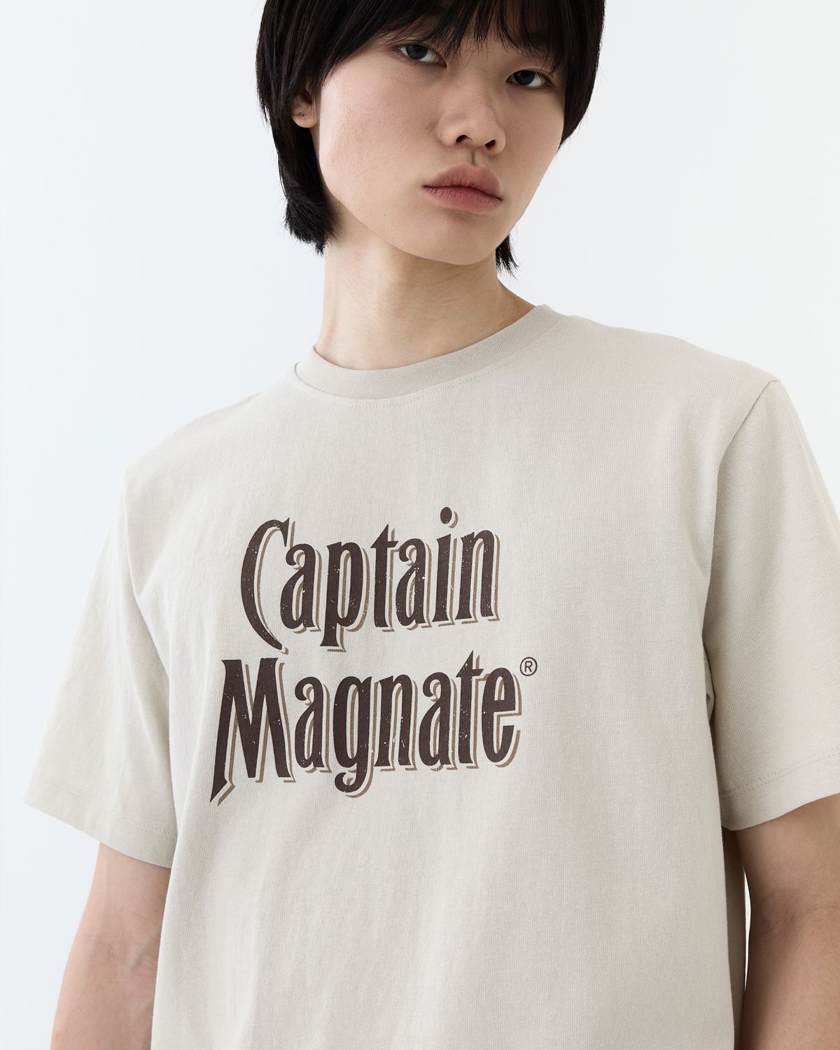 디앤드퀘스천(THEENDQUESTION) Organic cotton printed T-shirt / BEIGE