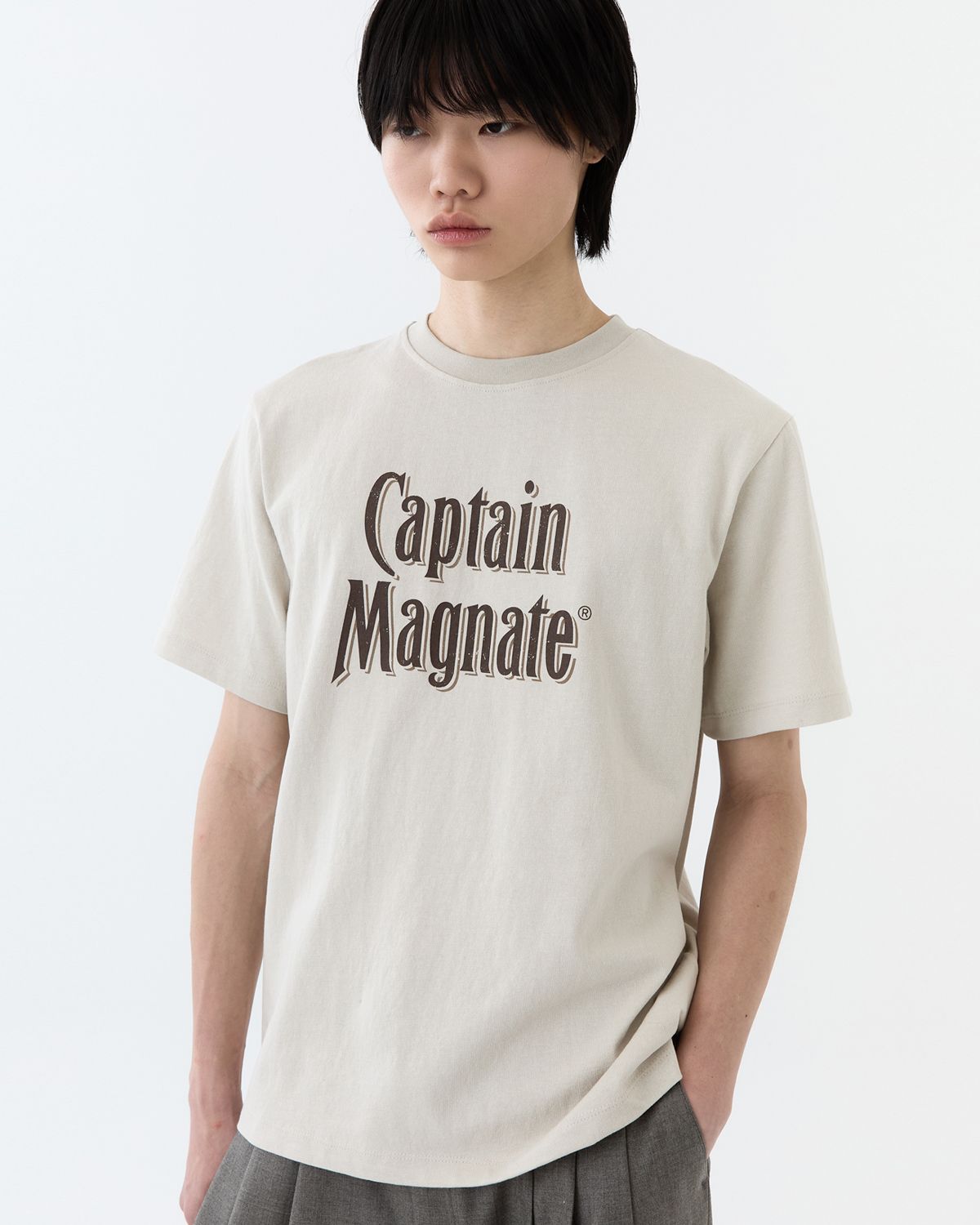 디앤드퀘스천(THEENDQUESTION) Organic cotton printed T-shirt / BEIGE