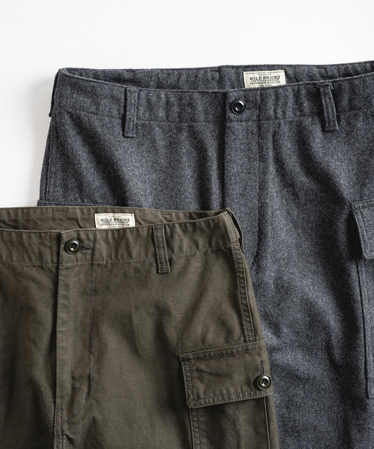 와일드 브릭스(WILD BRICKS) W24 WOOL MILITARY PANTS (grey)