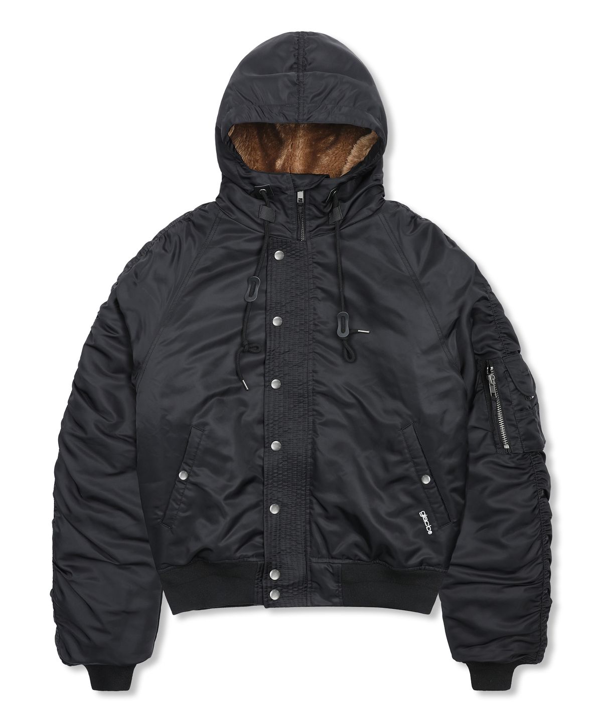 글랙(GLACK) GJ107 리워크 N2B 나일론 숏 파카 (BLACK)