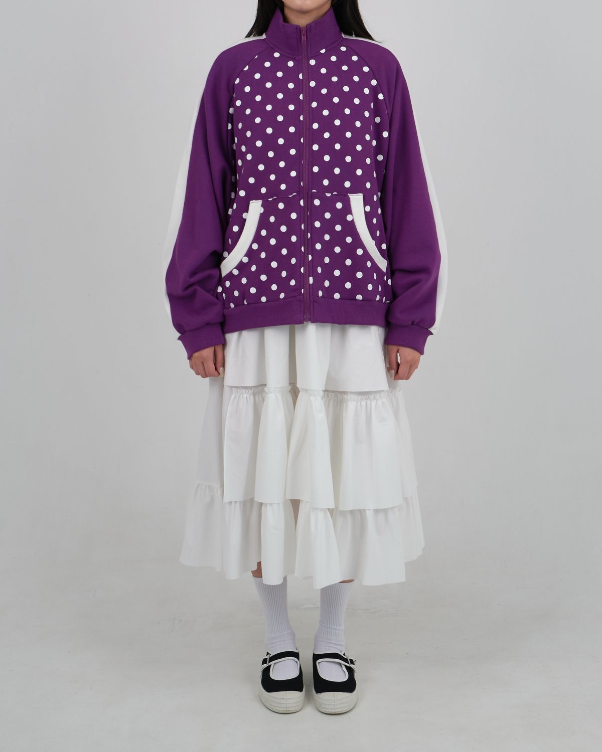 로액슈얼(LO AXUAL) OVERFITTED DOT TRACK SUIT_PURPLE
