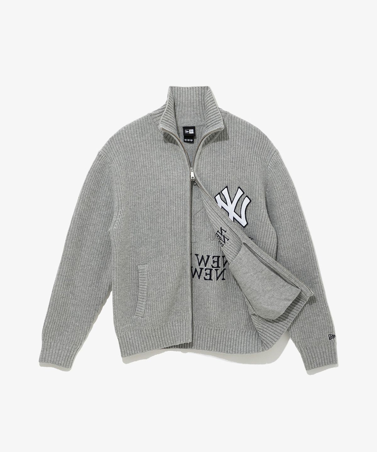 뉴에라(NEW ERA) MLB 뉴욕 양키스 가디건 헤더 그레이