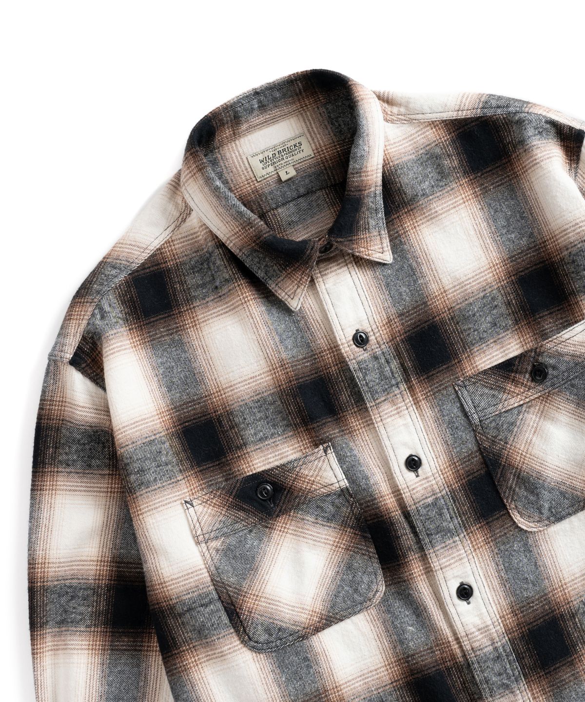 와일드 브릭스(WILD BRICKS) W24 OMBRE PLAID WORK SHIRT (beige)