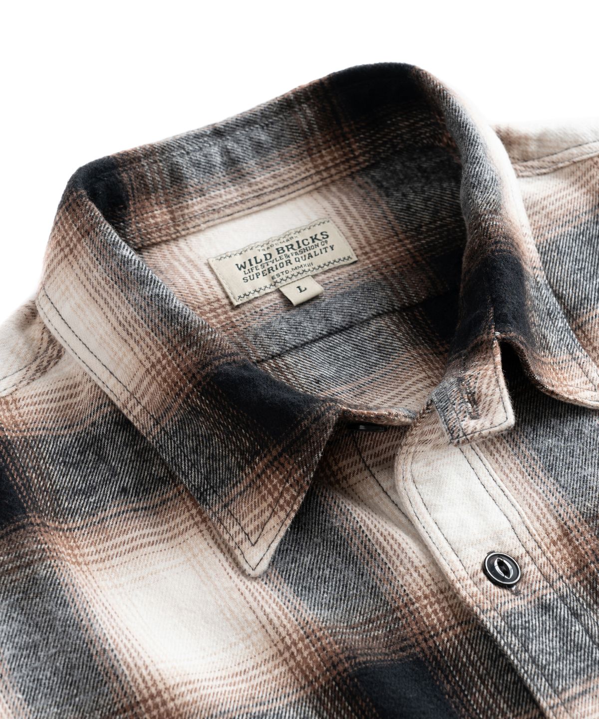 와일드 브릭스(WILD BRICKS) W24 OMBRE PLAID WORK SHIRT (beige)