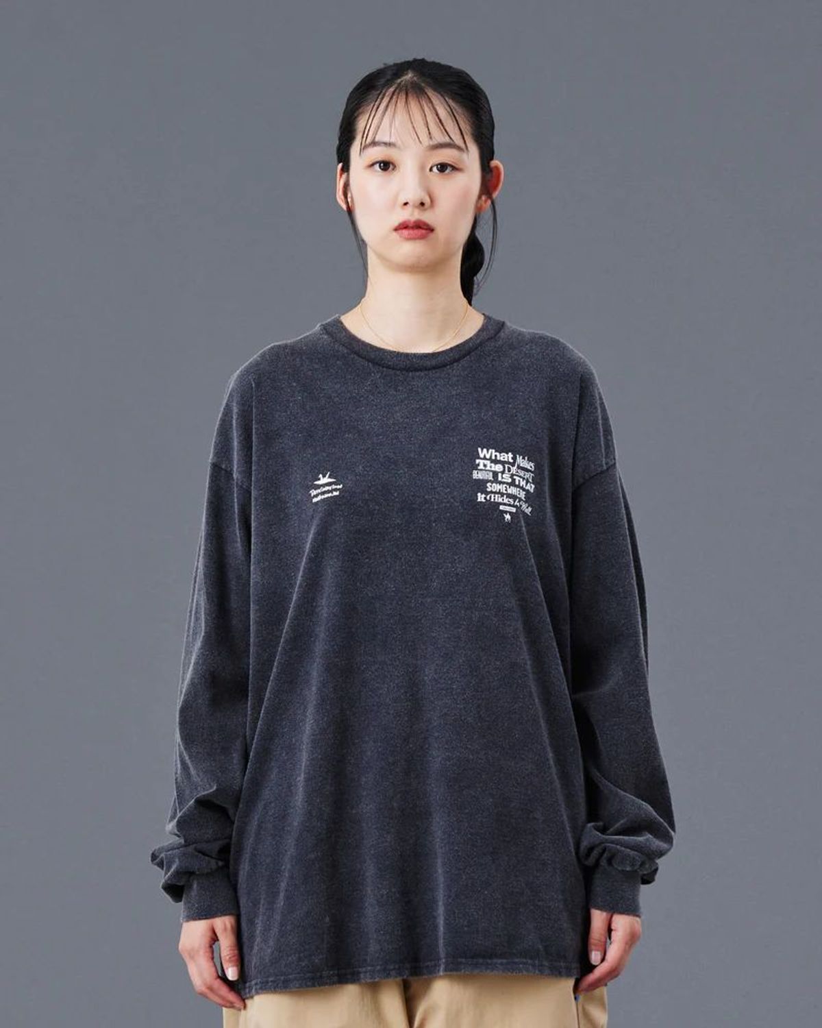 찬스클로딩(CHANCE CLOTHING) MULTI FONT L/S TEE - BLACK