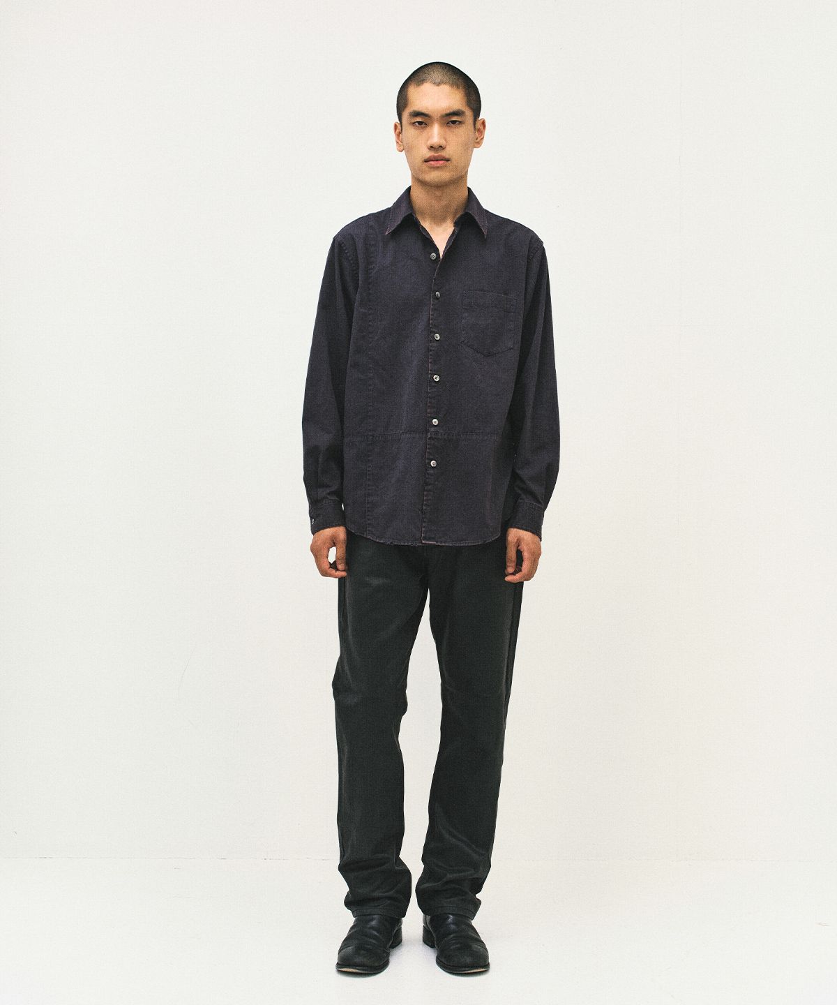 서피스에디션(SURFACE EDITION) FAUX LEATHER PANTS BLACK