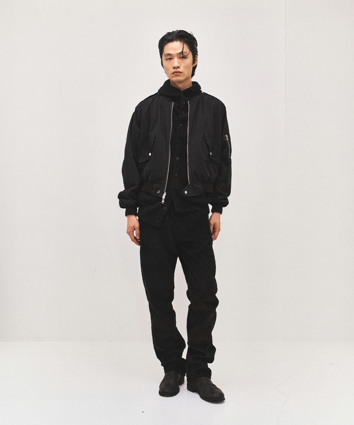 서피스에디션(SURFACE EDITION) PATCHED CORDUROY PANTS BLACK