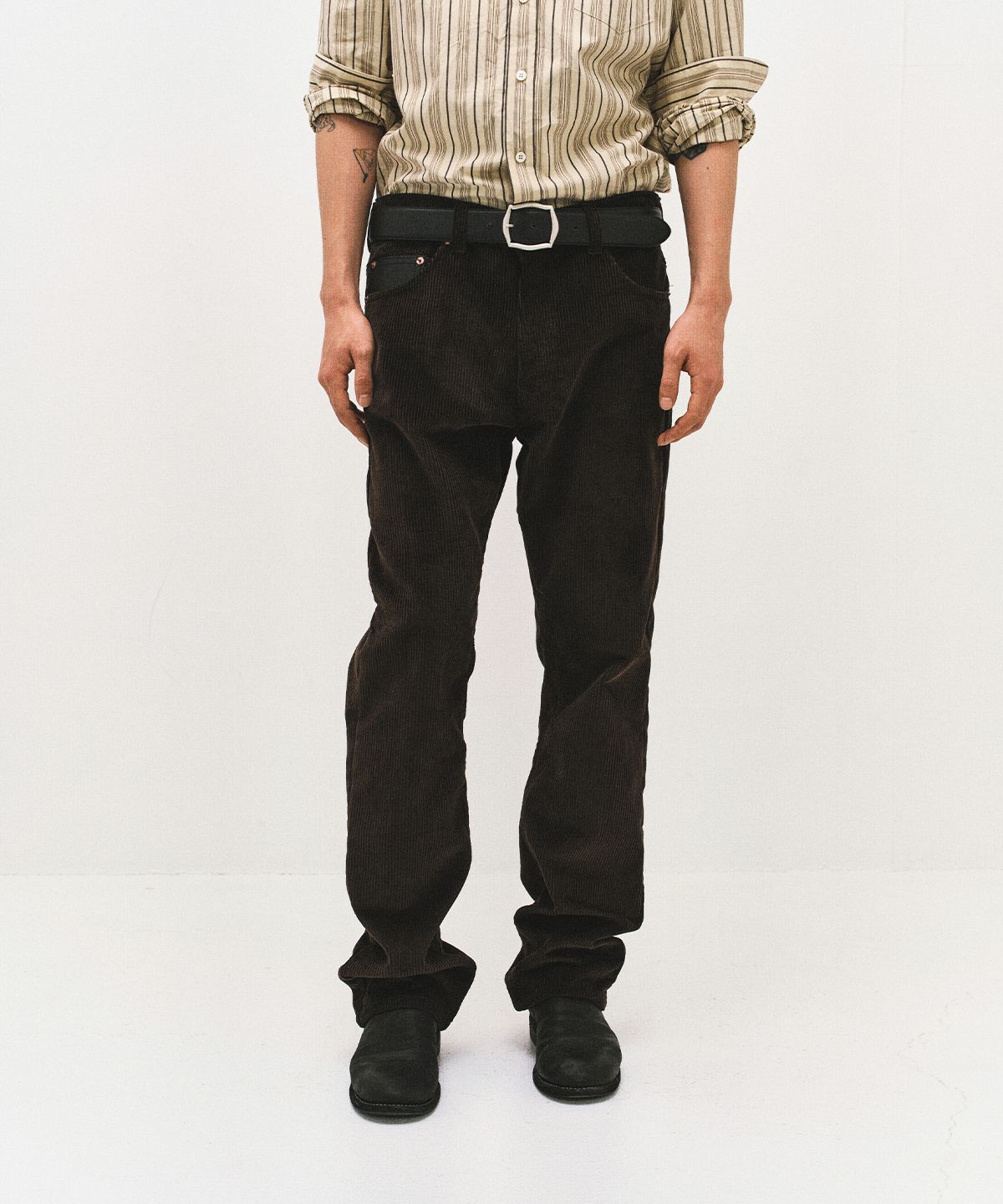 서피스에디션(SURFACE EDITION) PATCHED CORDUROY PANTS BROWN