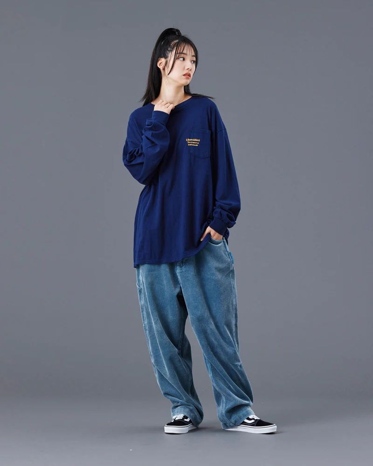 찬스클로딩(CHANCE CLOTHING) HEADQUARTERS L/S TEE - NAVY