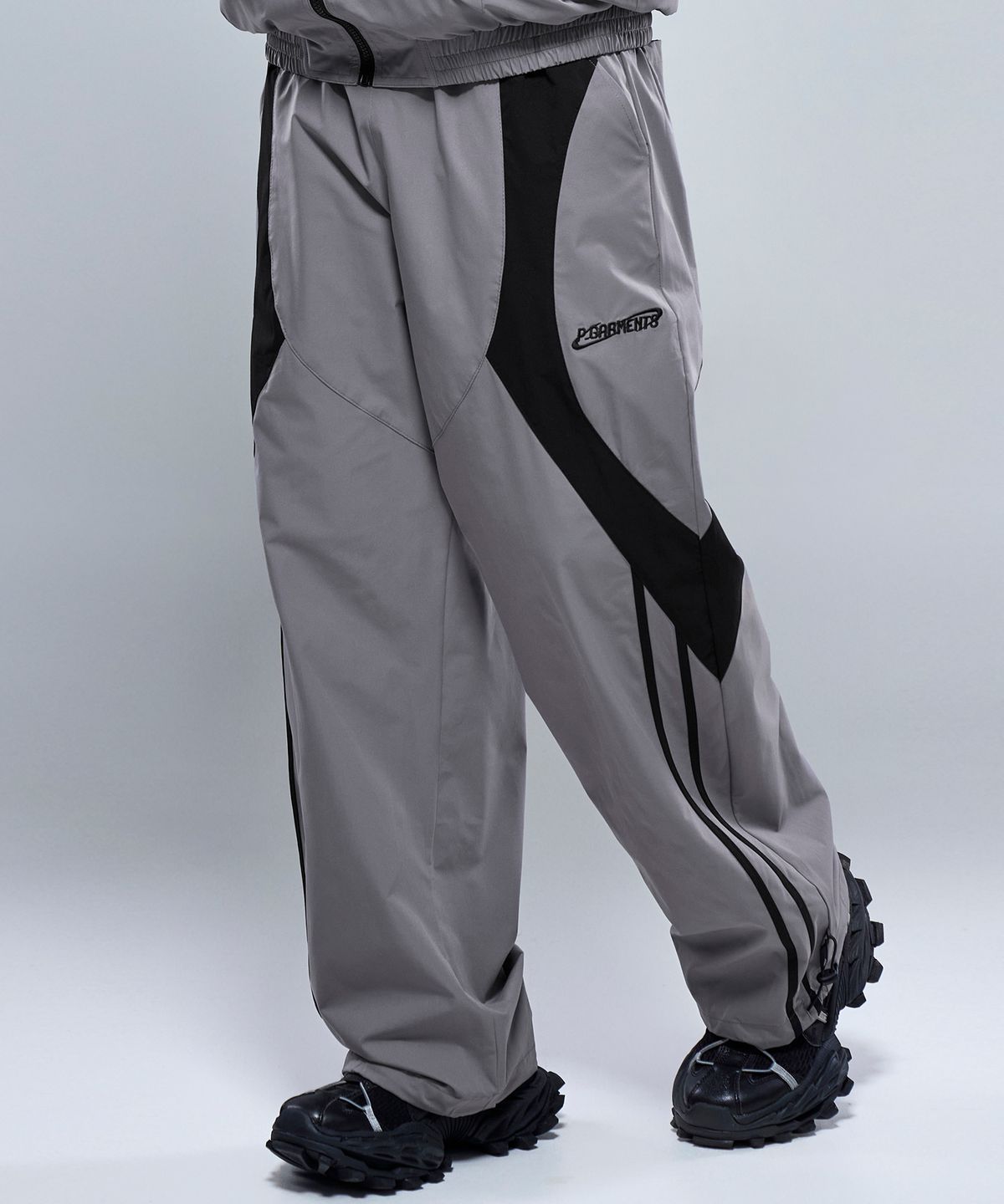 피지컬가먼츠(PHYSICAL GARMENTS) P2515 배색 윈드브레이커 와이드팬츠 [2COLOR]