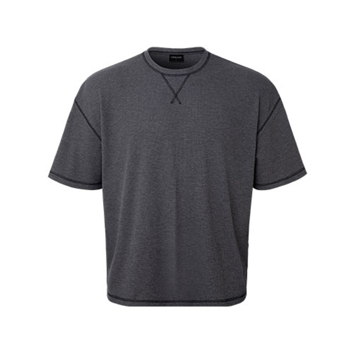 칠사(CHILLSA) Waffle Over Fit Short Sleeve_Charcoal