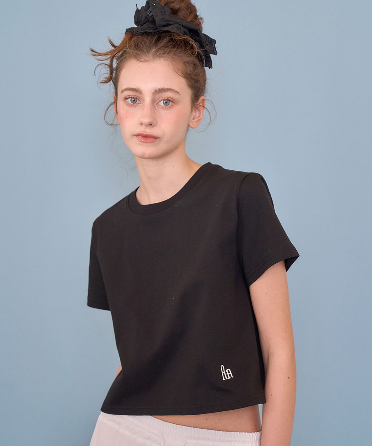 어패럴아카이브(APPAREL ARCHIVE) Cool cotton crop tee_Black