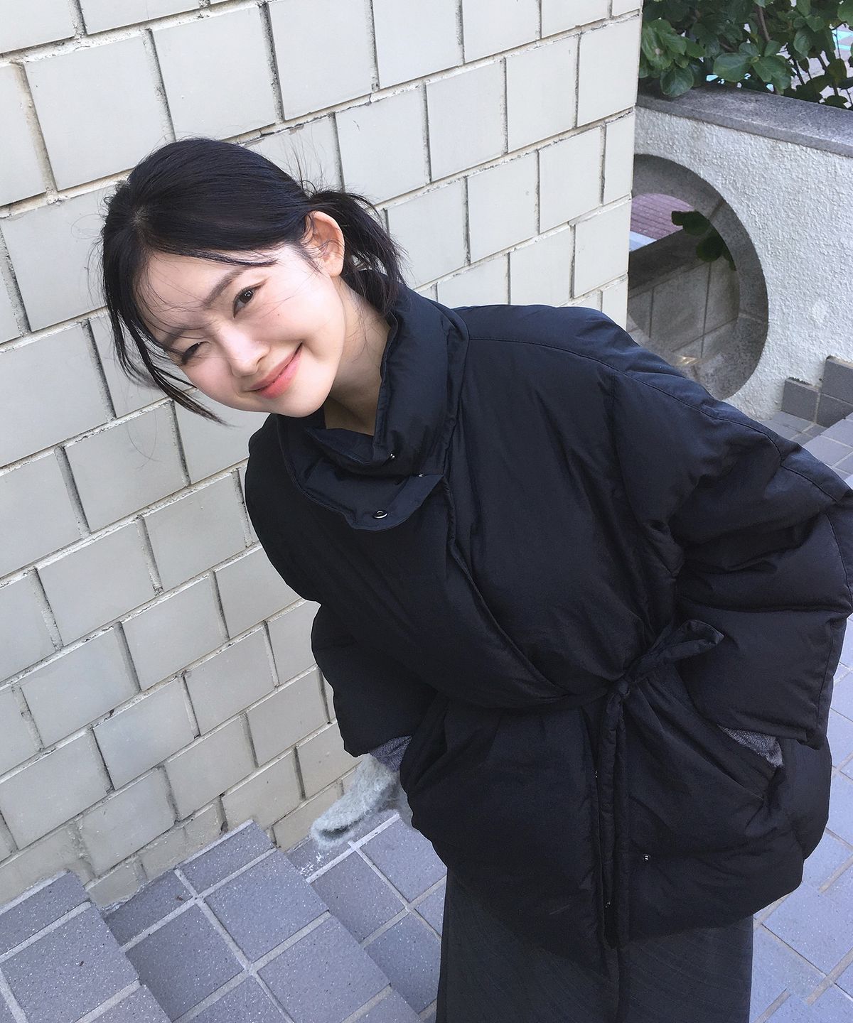 올리브 데 올리브(OLIVE DES OLIVE) 하이넥 벨티드 구스 다운 점퍼 OP6XMA610