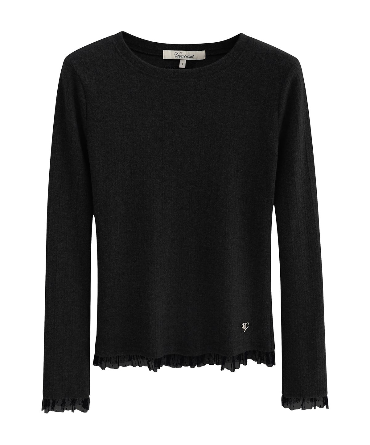 비바셔스(VIVACIOUS) Mirage Lace Frill Tee_5Colors