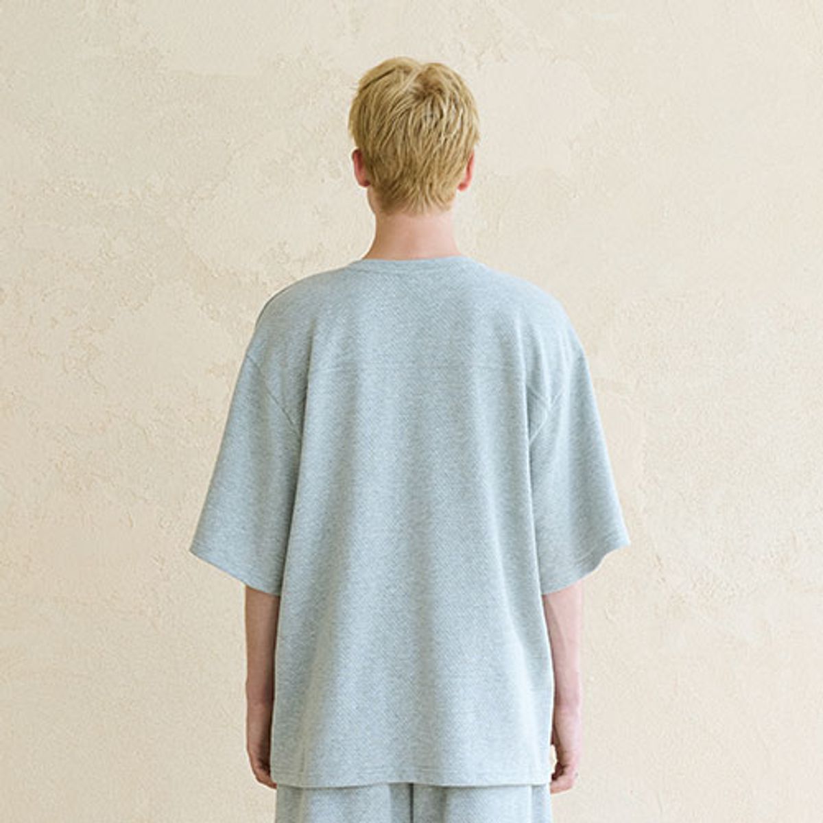 칠사(CHILLSA) Infinity Over Fit Short Sleeve_Melange Gray