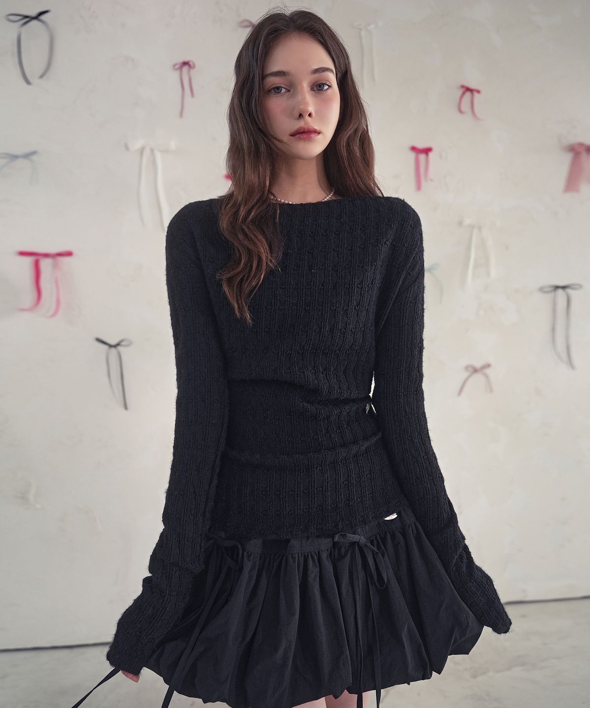 비바셔스(VIVACIOUS) Diane Drape Knit Tee_2Colors
