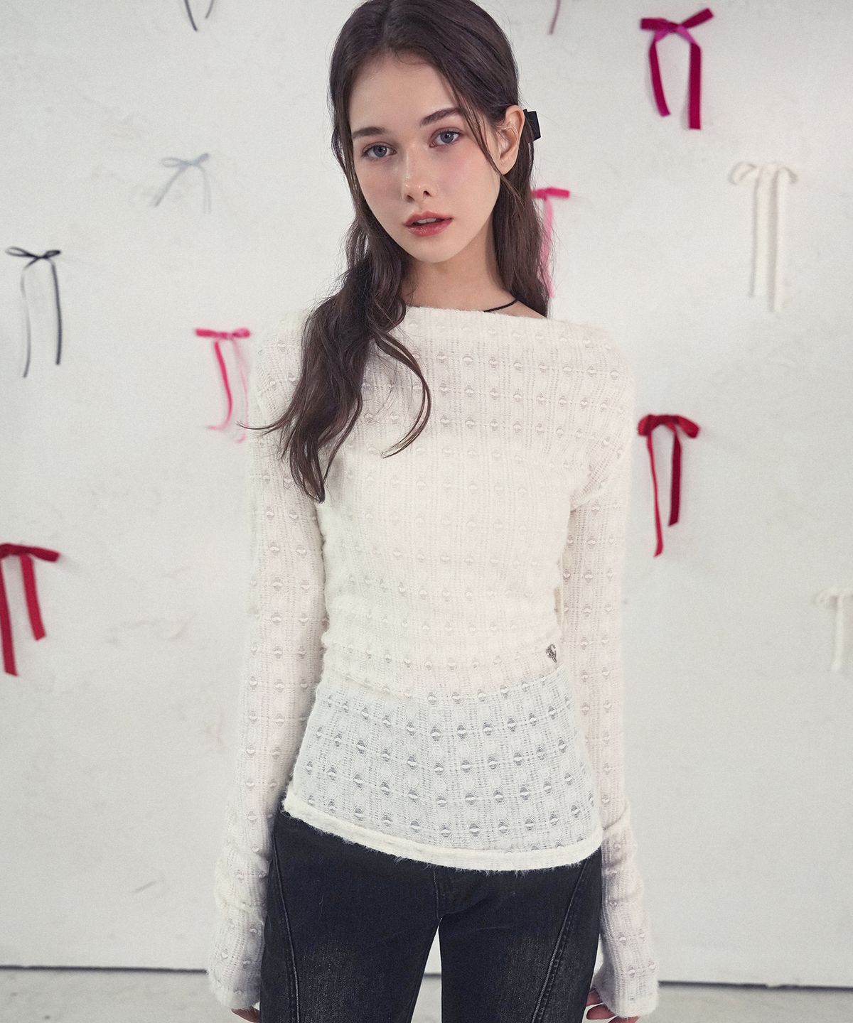 비바셔스(VIVACIOUS) Diane Drape Knit Tee_2Colors