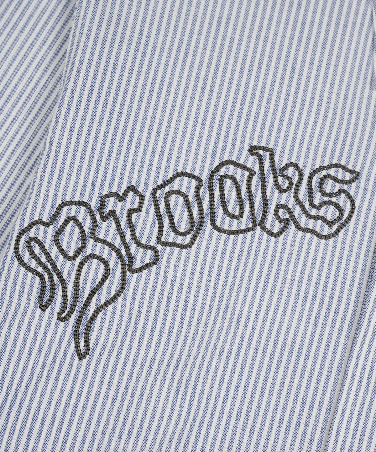 브룩스 브라더스(BROOKS BROTHERS) [BBxBD] 캘리포니아 엠브로이더드 스트라이프 옥스포드 버튼 업 셔츠 (블루) (BBTHMMF511)