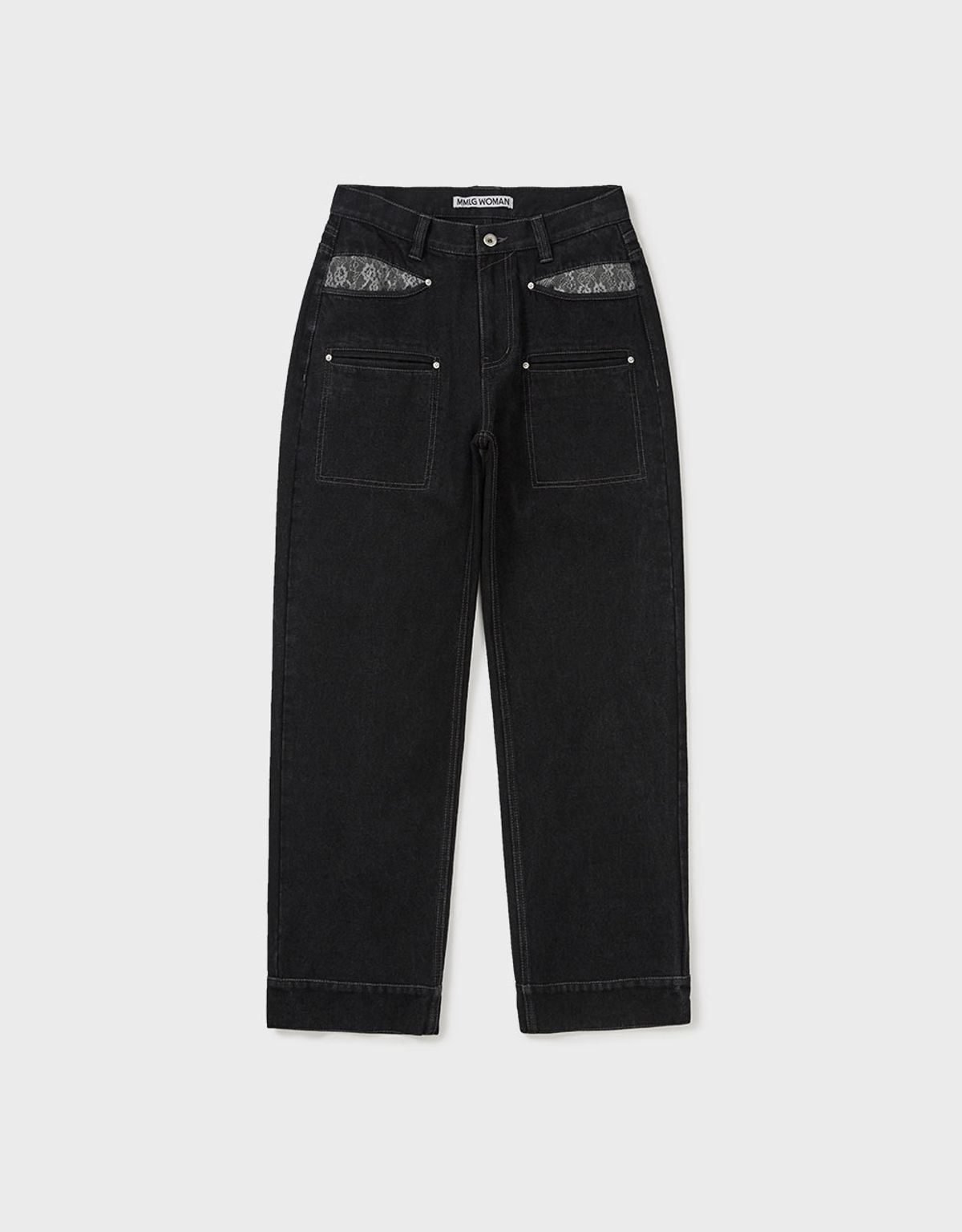 엠엠더블유(MMW) [MMW] DETAILED POCKET DENIM PANTS (BLACK)