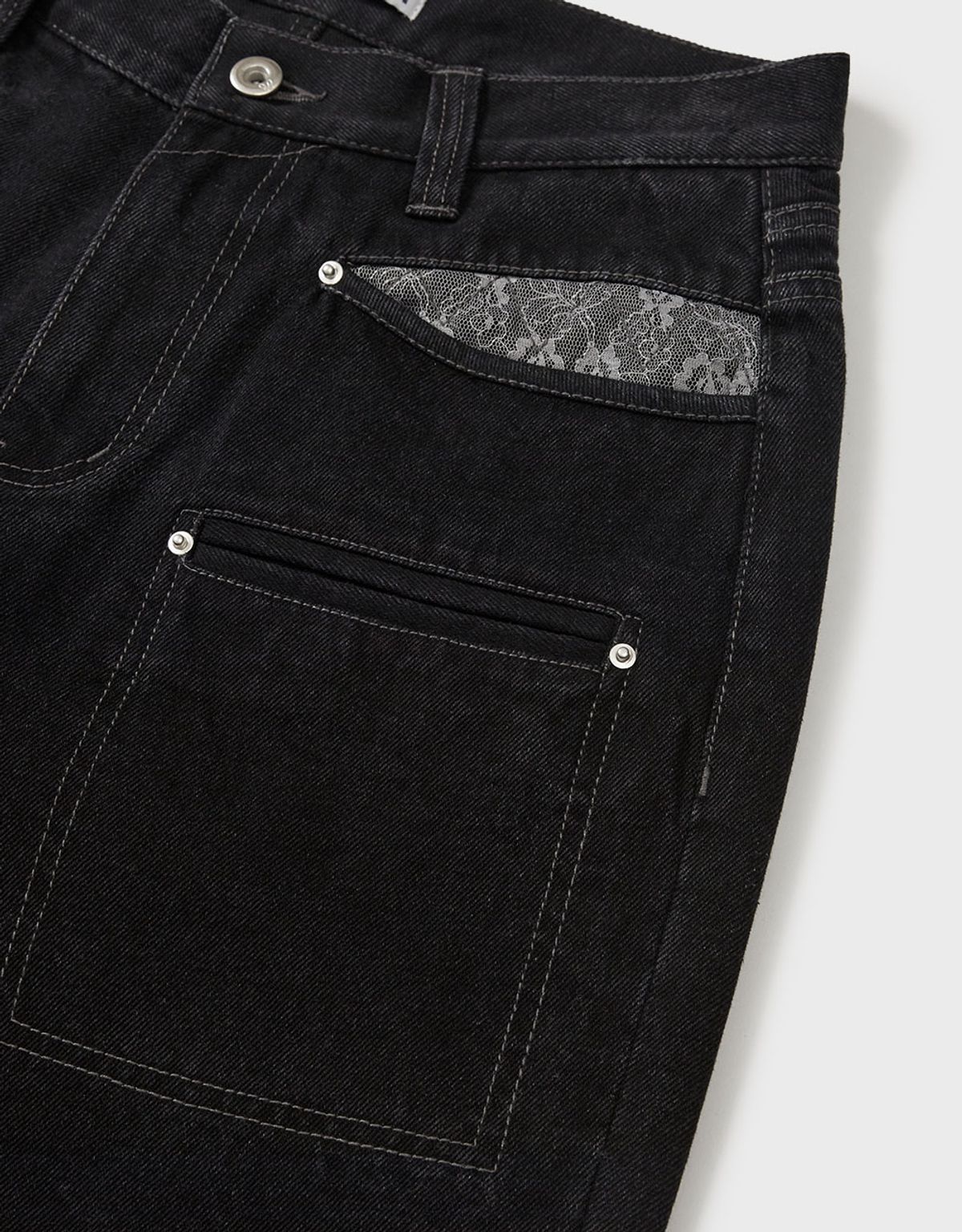 엠엠더블유(MMW) [MMW] DETAILED POCKET DENIM PANTS (BLACK)