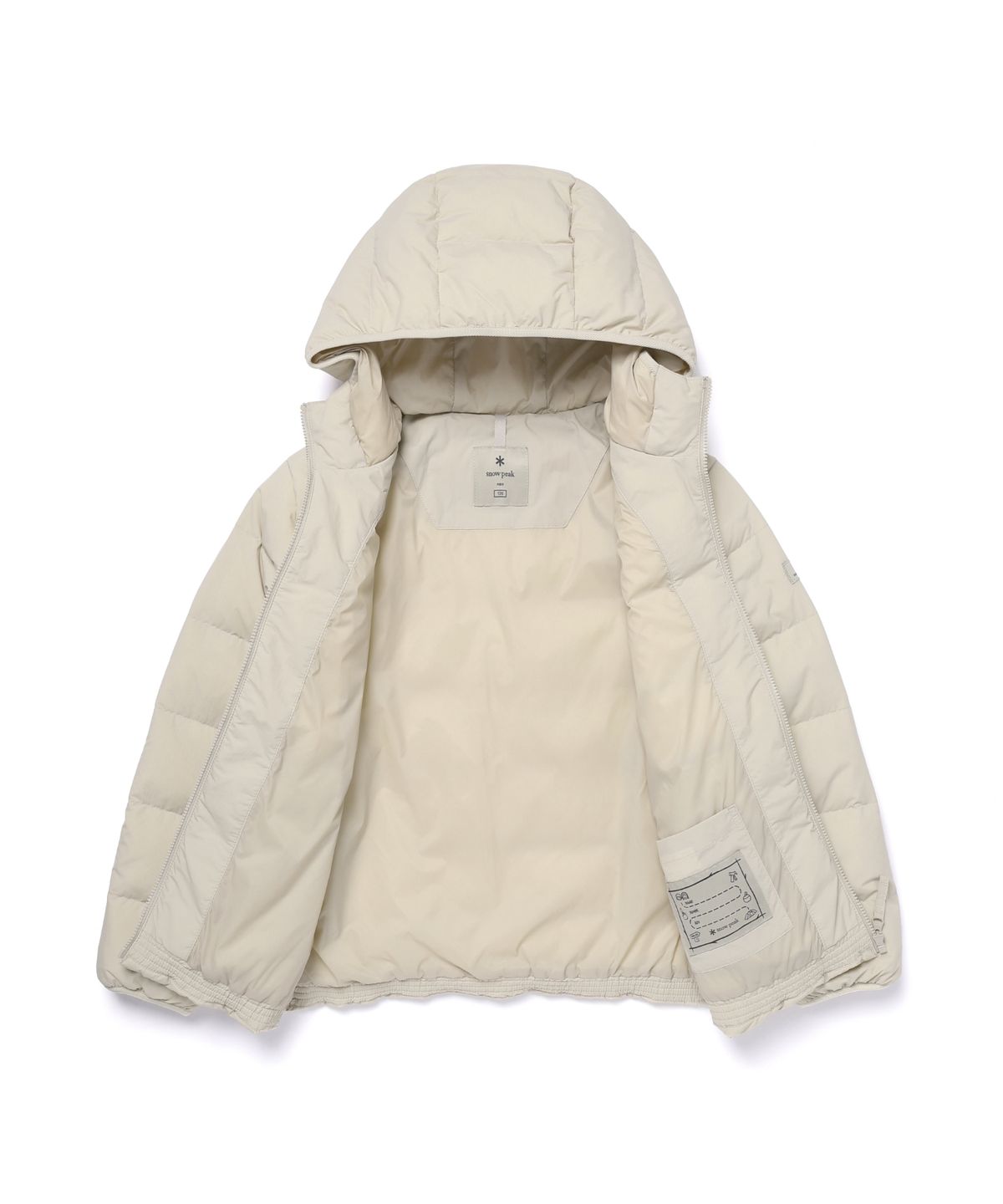 스노우피크 어패럴 키즈(SNOWPEAK APPAREL KIDS) 키즈 랜드 후드 경량 다운 자켓 (S25WKFDJ82) Light Beige