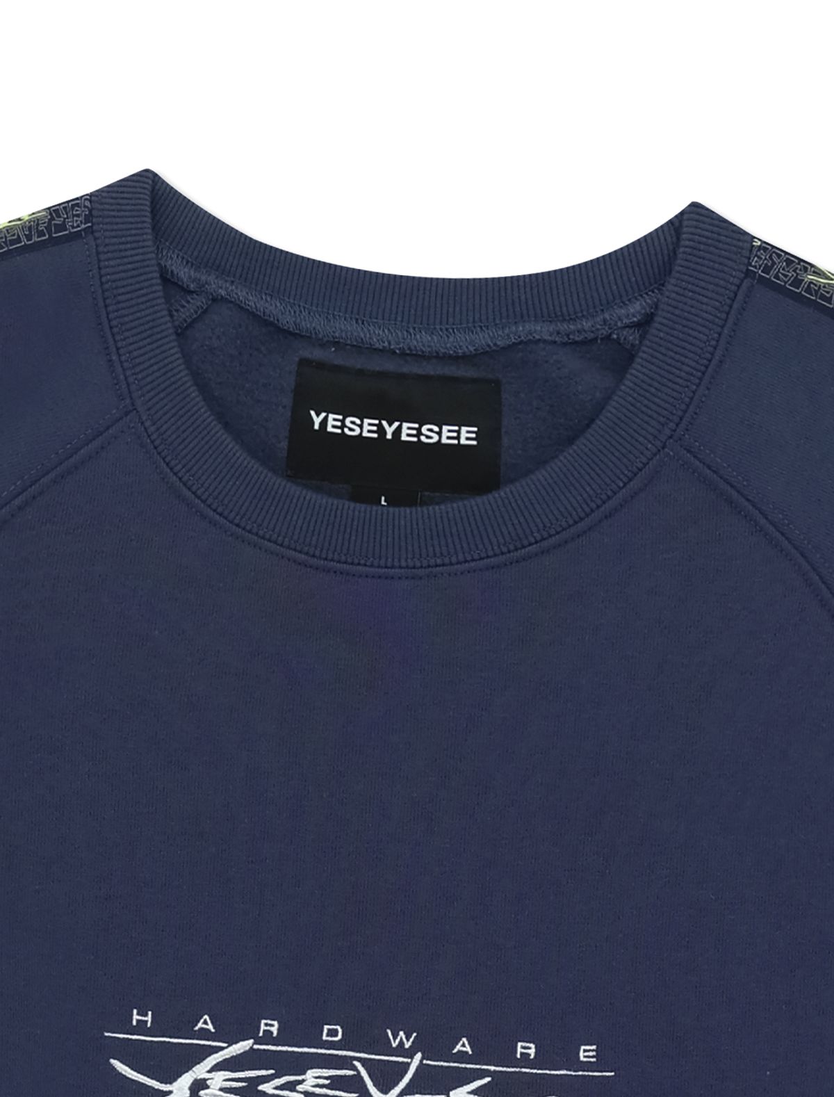 예스아이씨(YESEYESEE) Y.E.S Taped Sweatshirt Light Navy