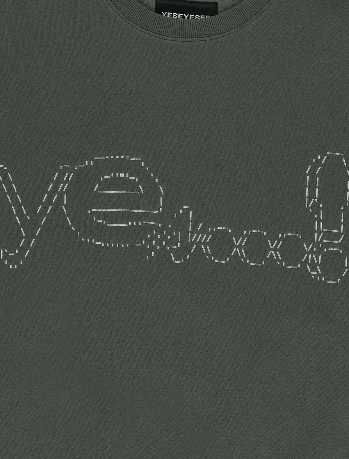 예스아이씨(YESEYESEE) Y.E.S Dotted Logo Sweatshirt Khaki