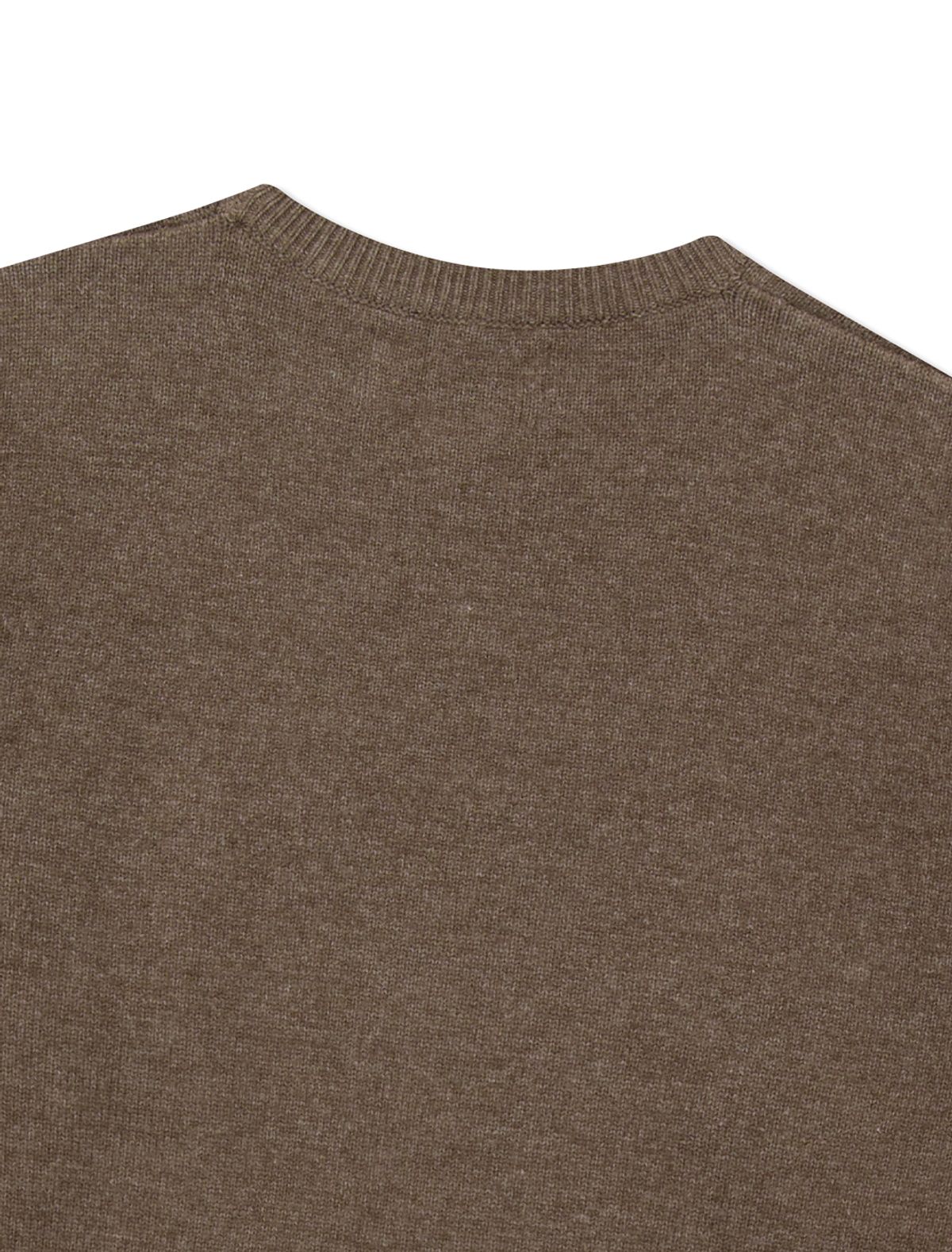 예스아이씨(YESEYESEE) Cherry Tomatoes Graphic Knit Pullover Brown