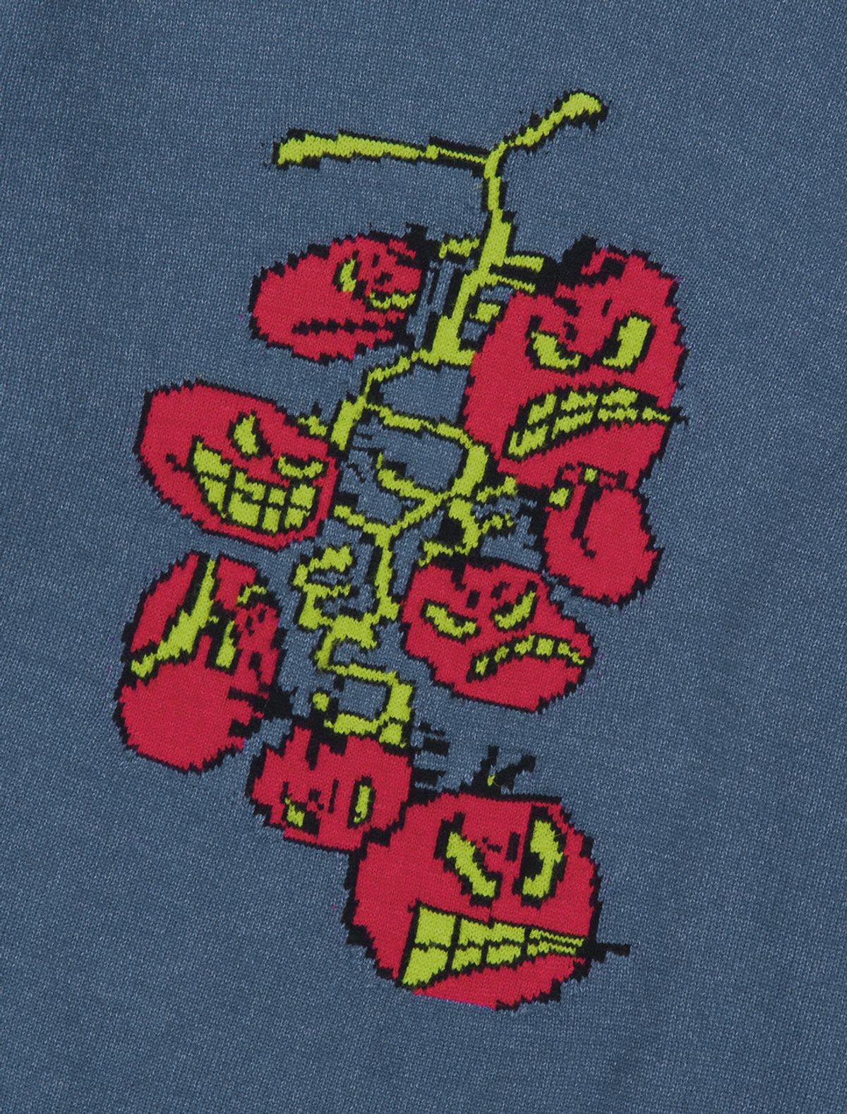 예스아이씨(YESEYESEE) Cherry Tomatoes Graphic Knit Pullover Navy