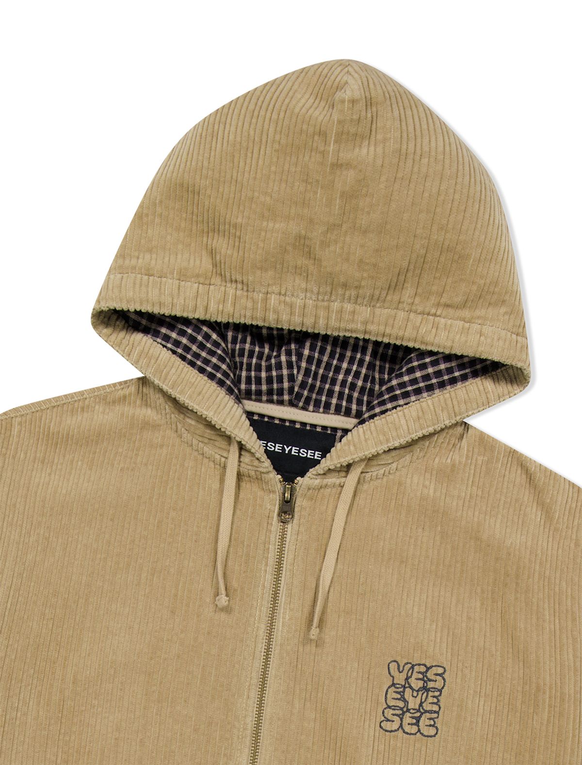 예스아이씨(YESEYESEE) Corduroy Hooded Zip Jacket Beige