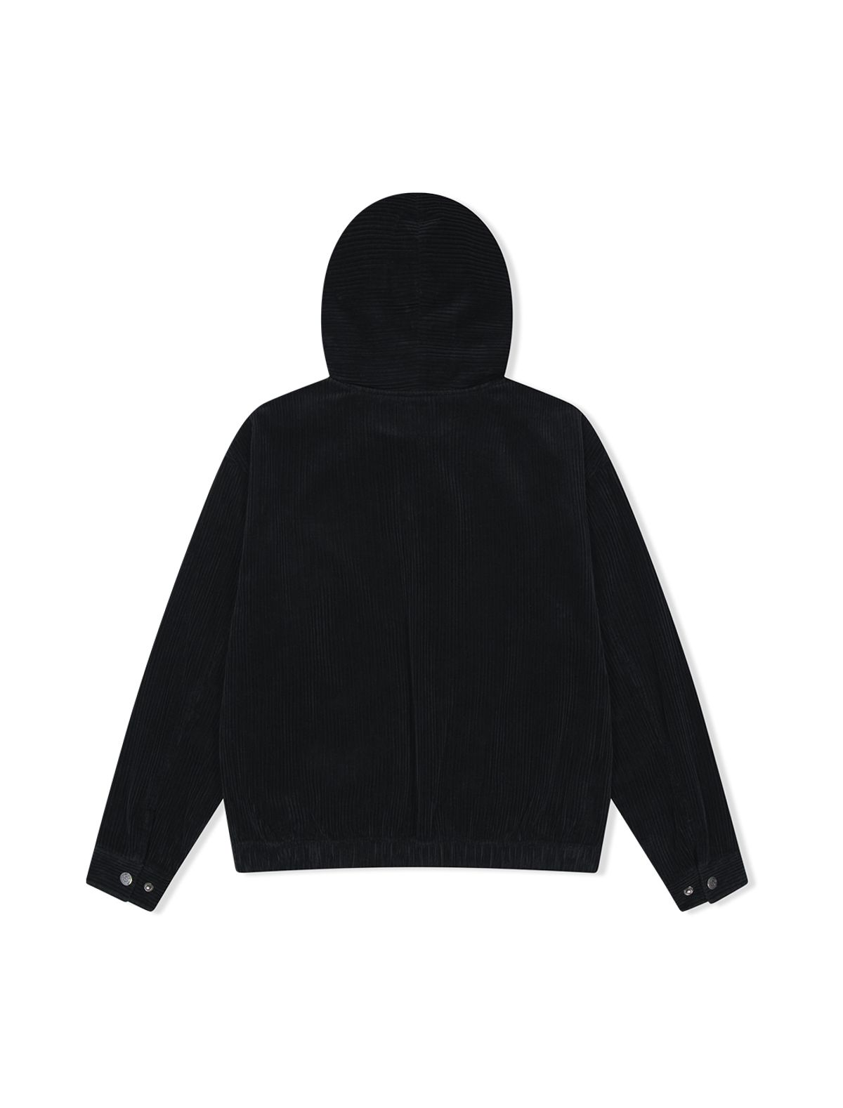 예스아이씨(YESEYESEE) Corduroy Hooded Zip Jacket Black