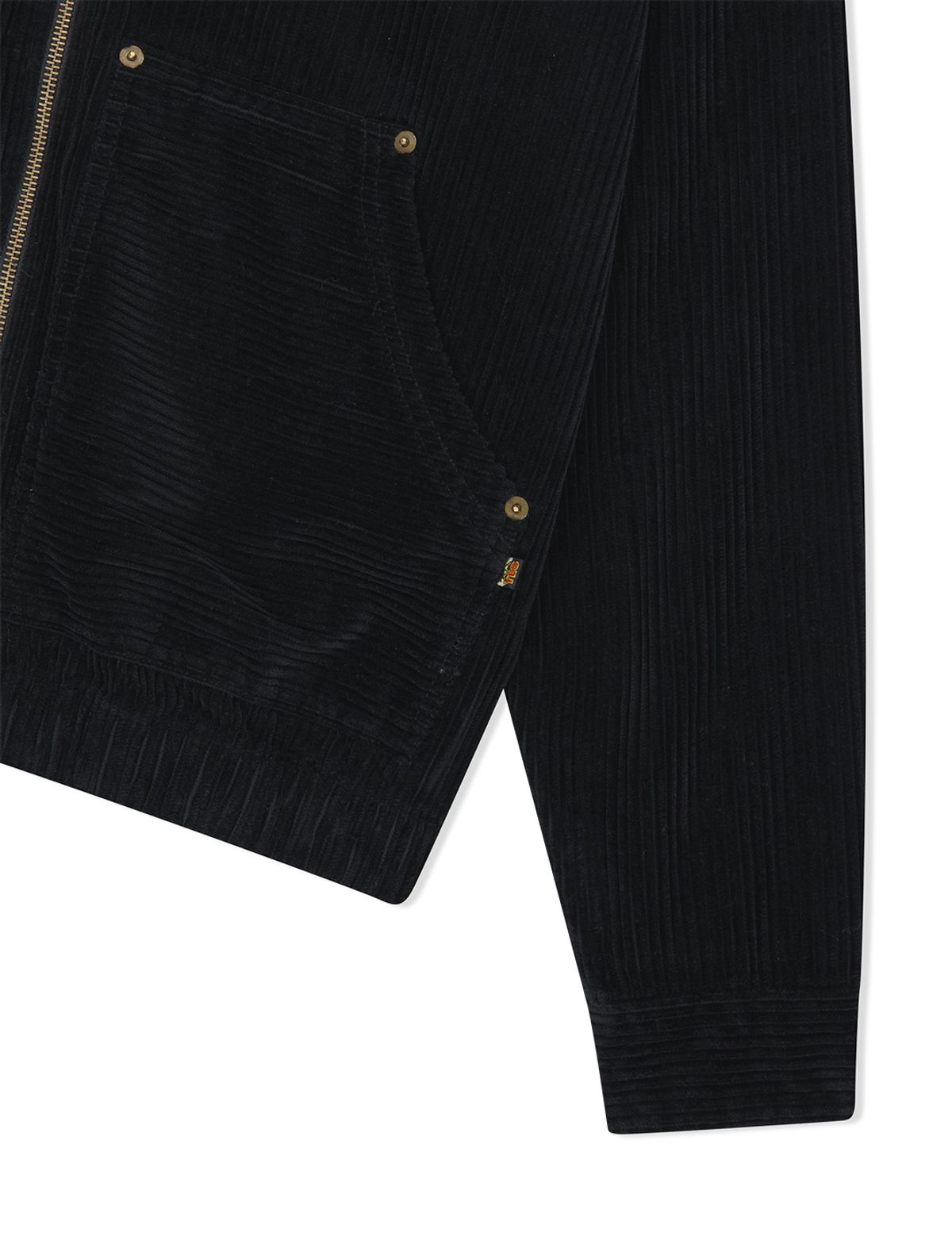 예스아이씨(YESEYESEE) Corduroy Hooded Zip Jacket Black