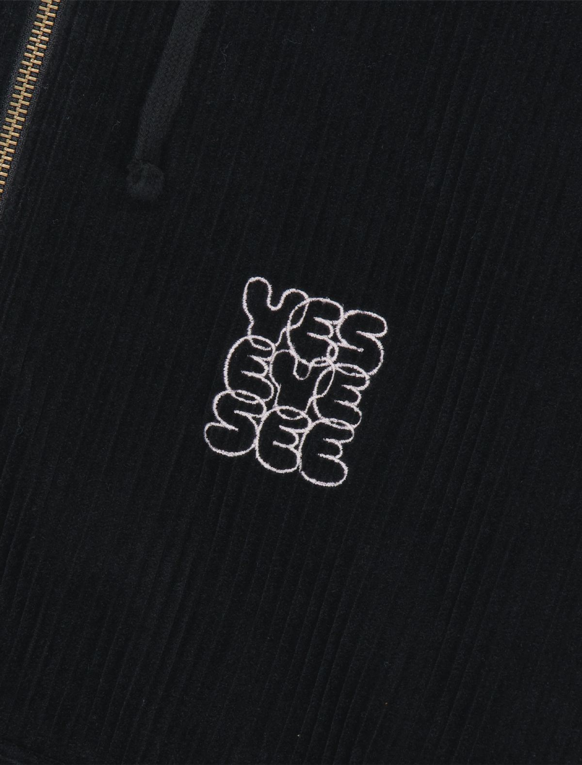 예스아이씨(YESEYESEE) Corduroy Hooded Zip Jacket Black