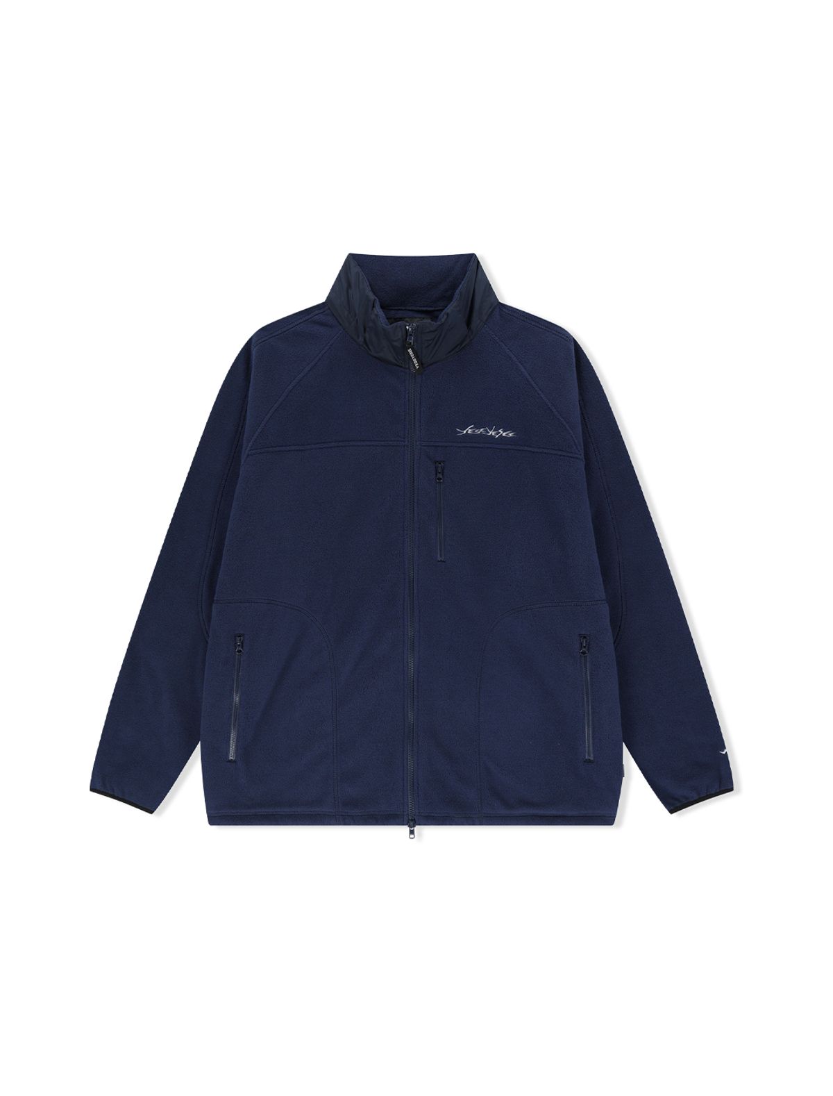 예스아이씨(YESEYESEE) Y.E.S Fleece Full Zip Jacket Navy