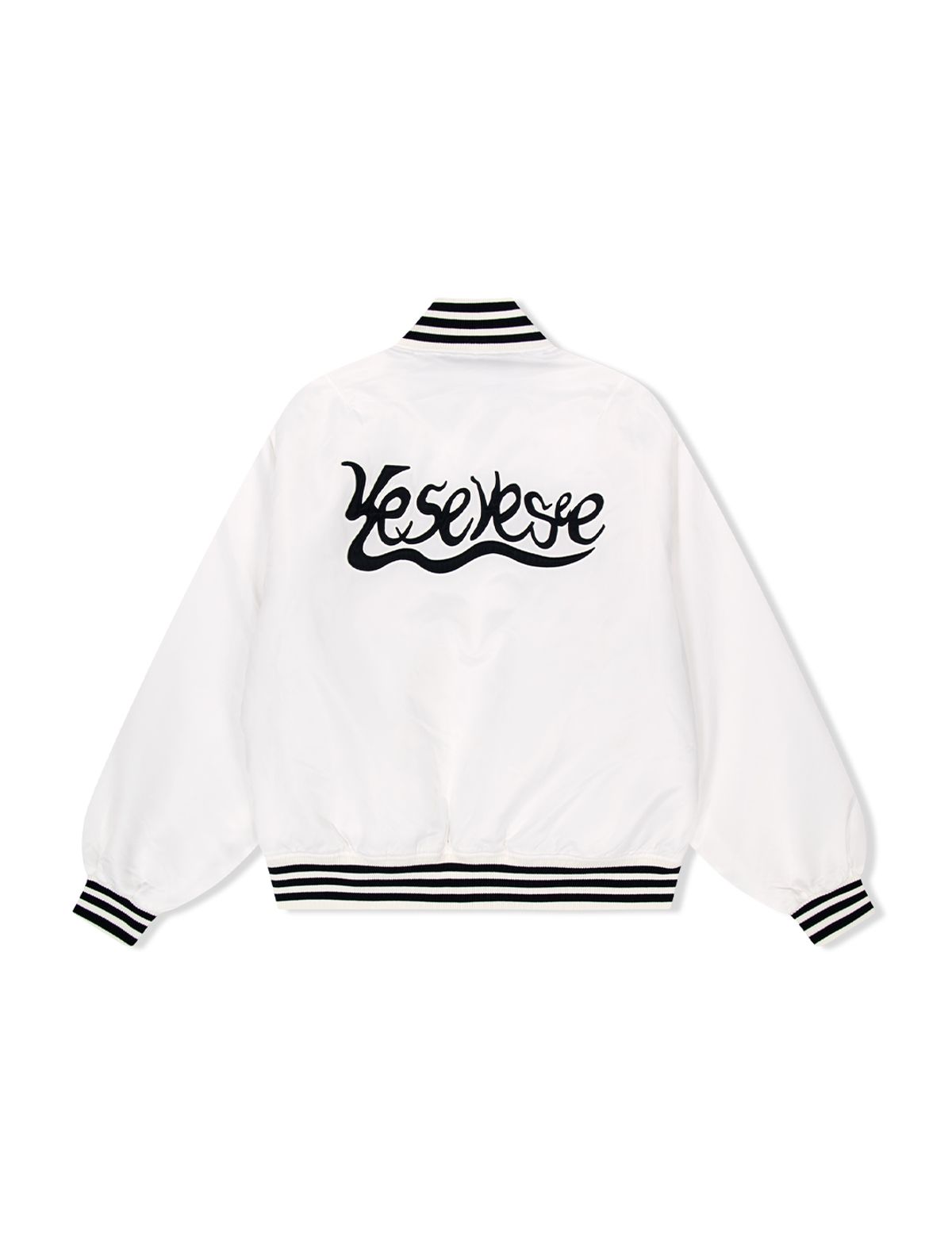 예스아이씨(YESEYESEE) Y.E.S Snail Logo Stadium Jacket White