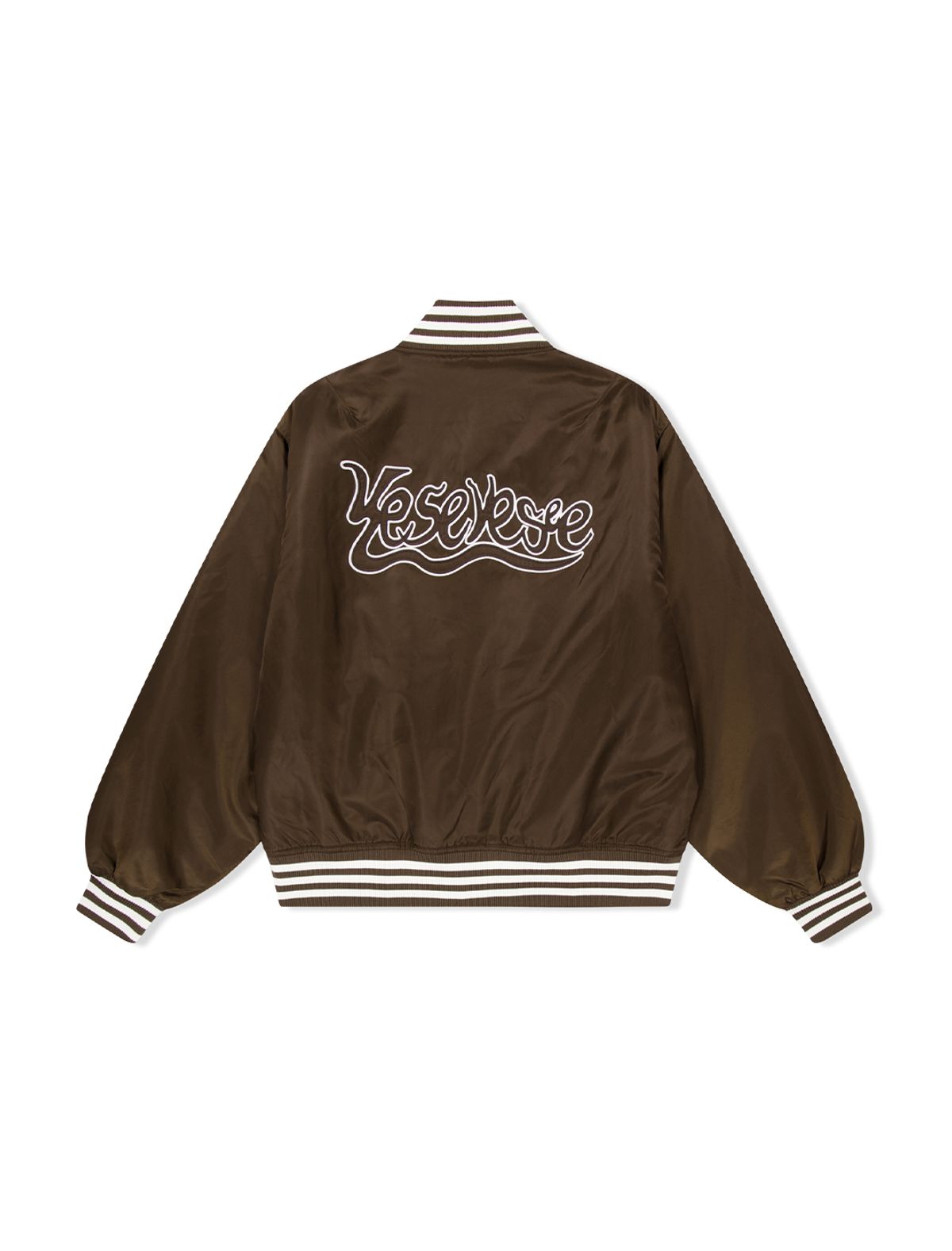 예스아이씨(YESEYESEE) Y.E.S Snail Logo Stadium Jacket Brown
