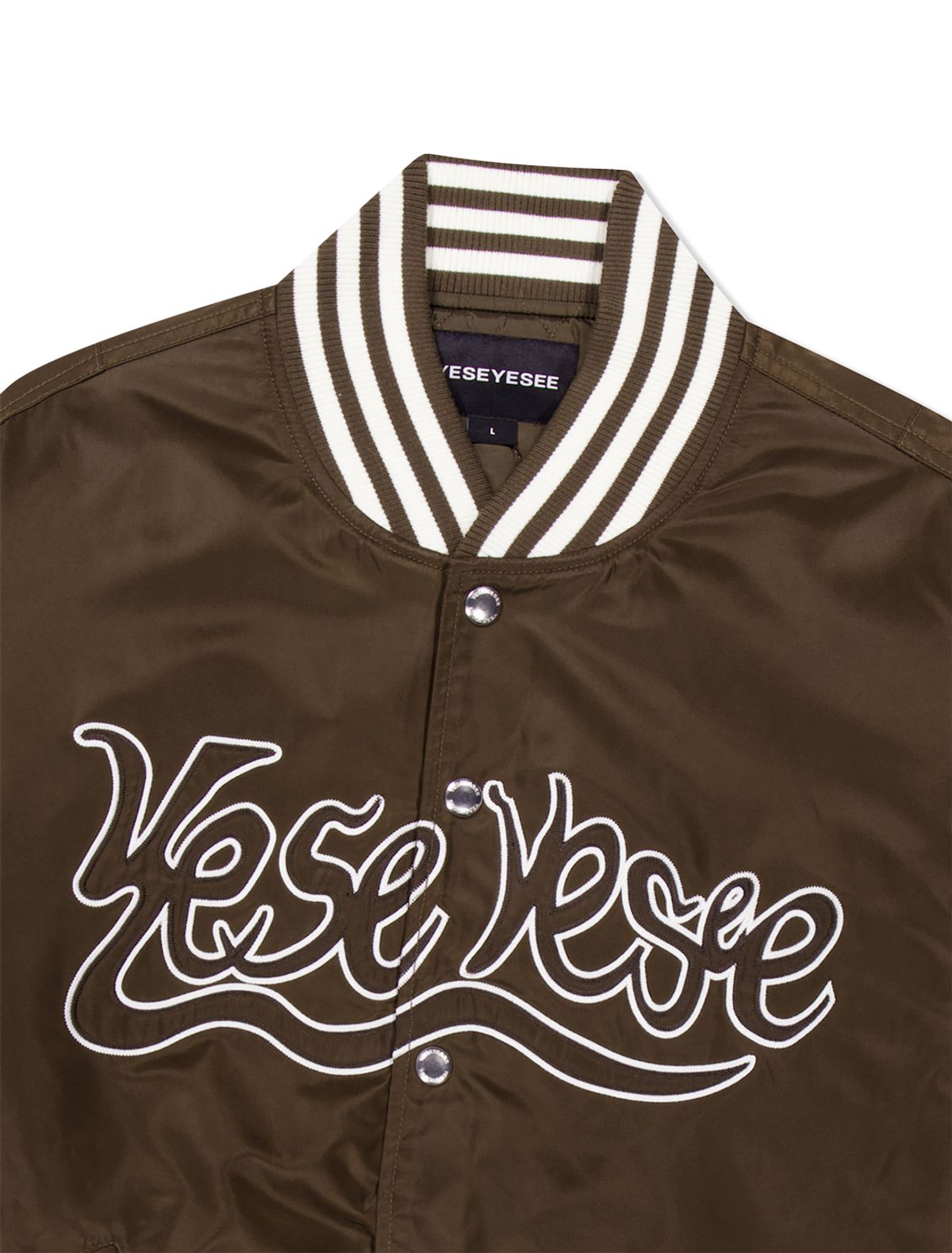 예스아이씨(YESEYESEE) Y.E.S Snail Logo Stadium Jacket Brown